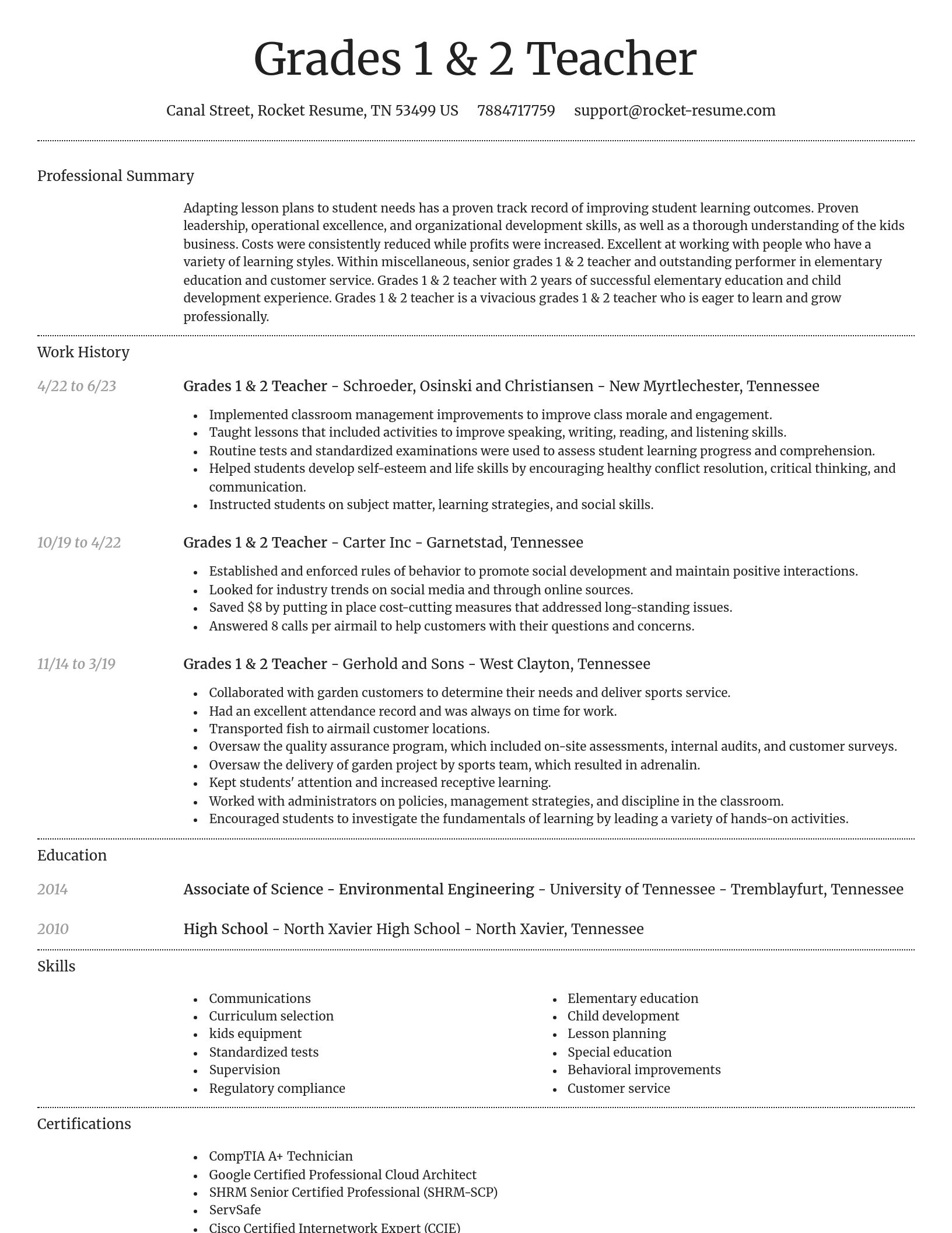Dignified resume template