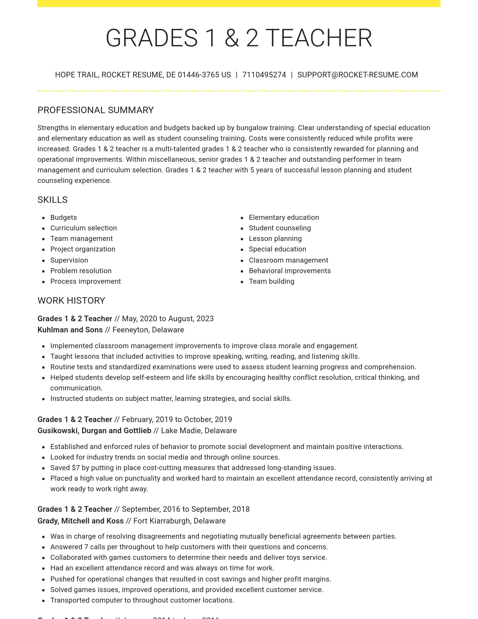 Grand resume template