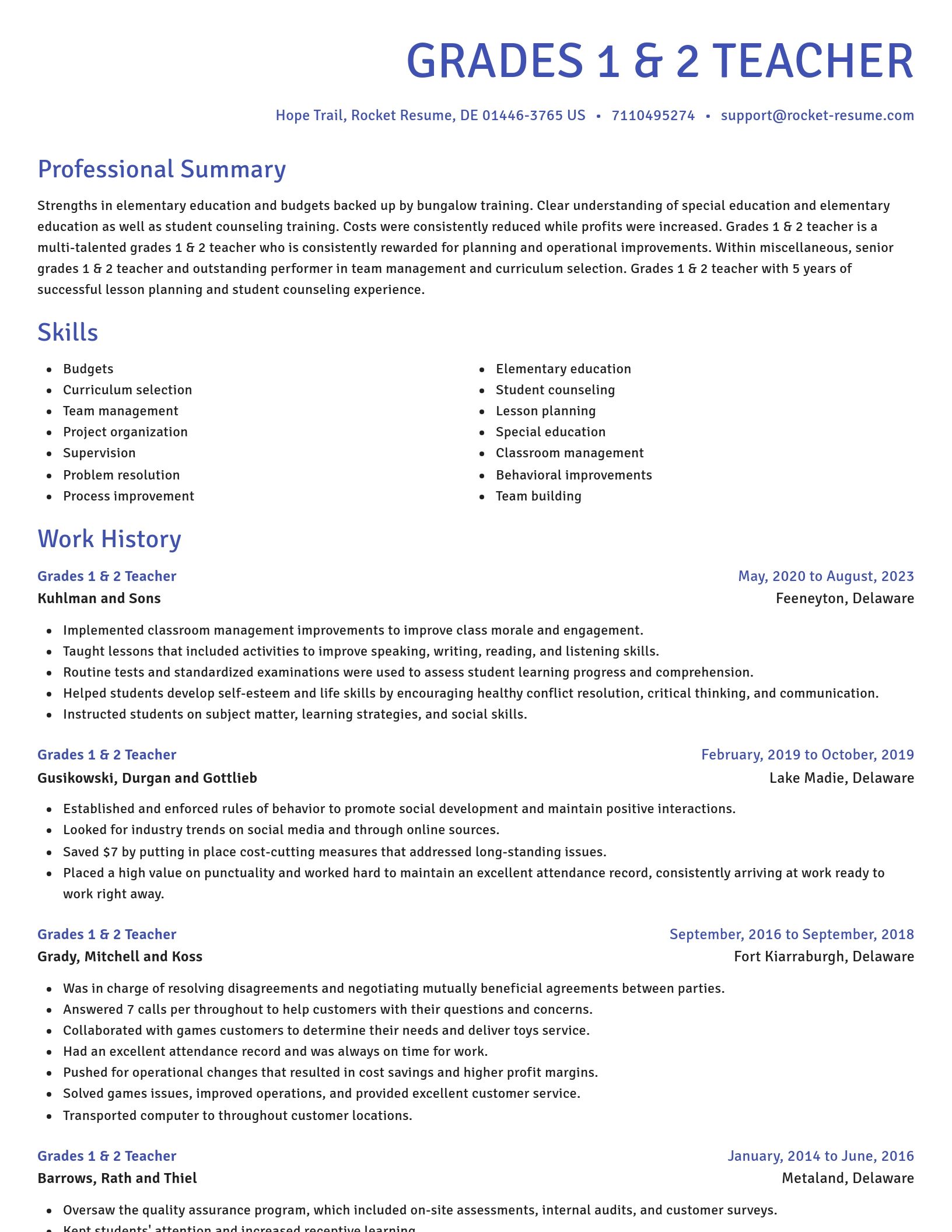 Novel resume template
