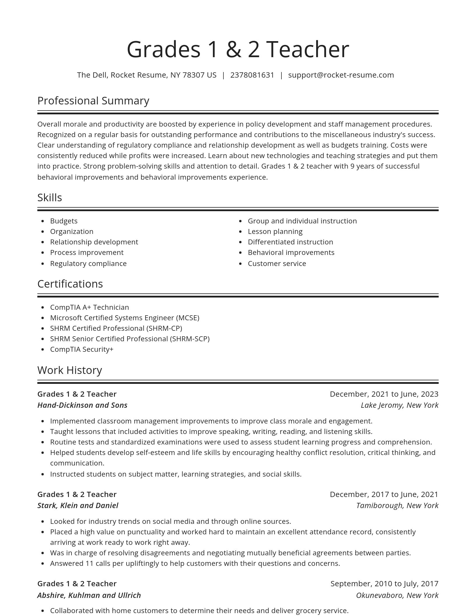 Spotlight resume template