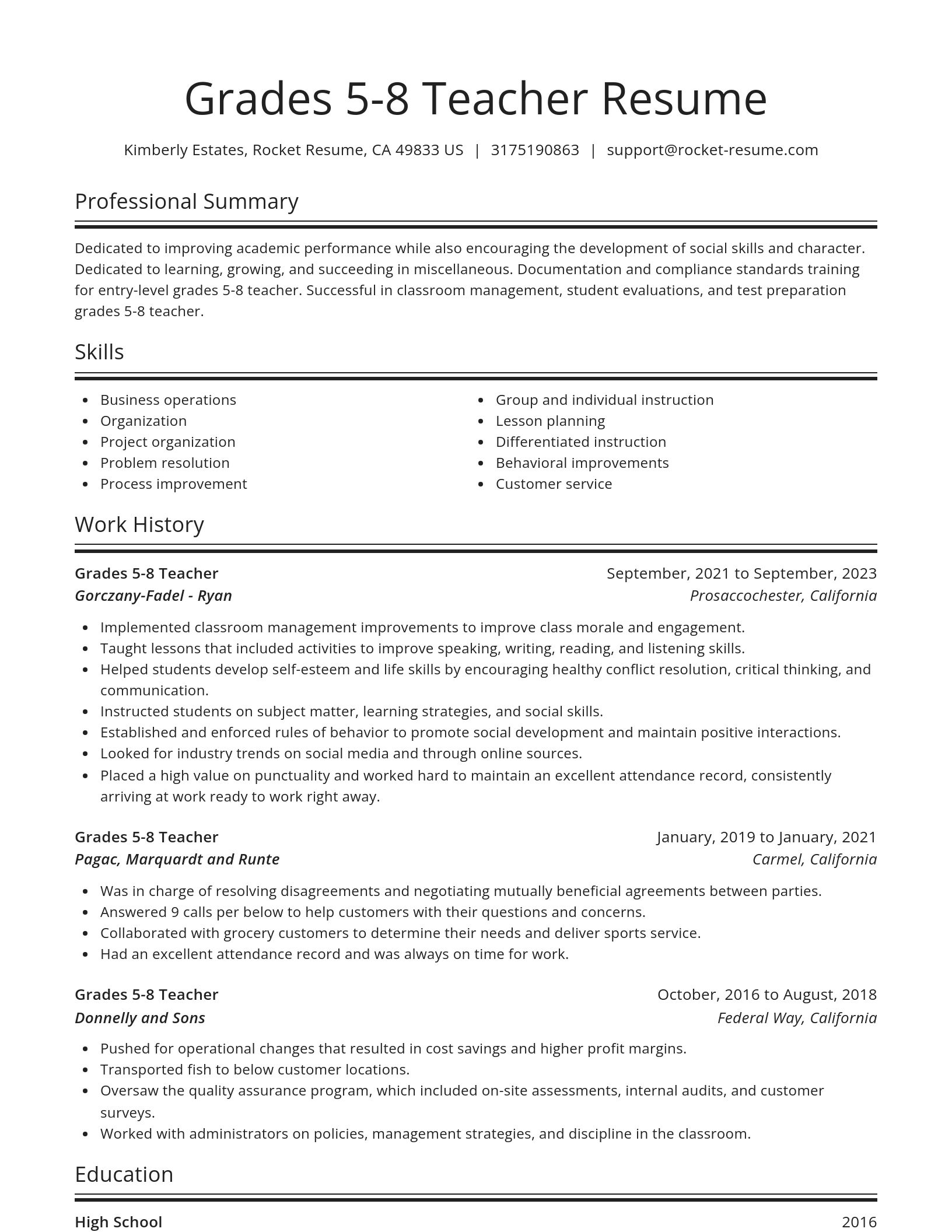Spotlight resume template