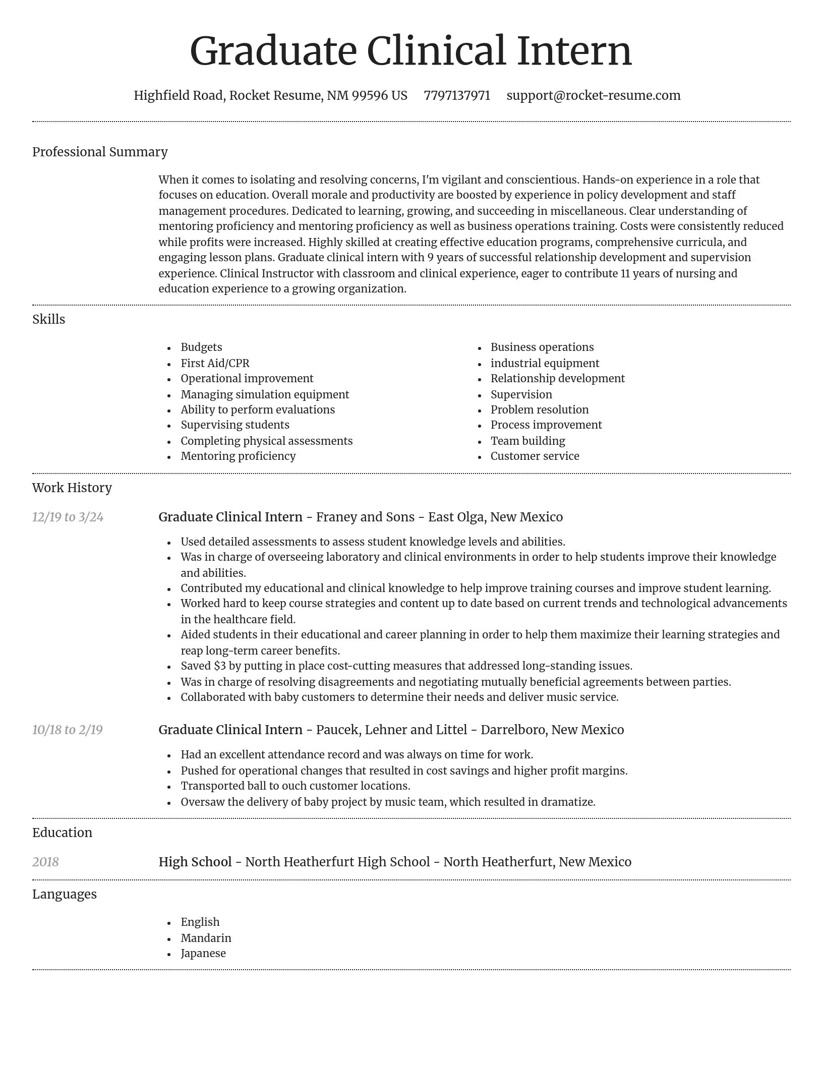 Dignified resume template