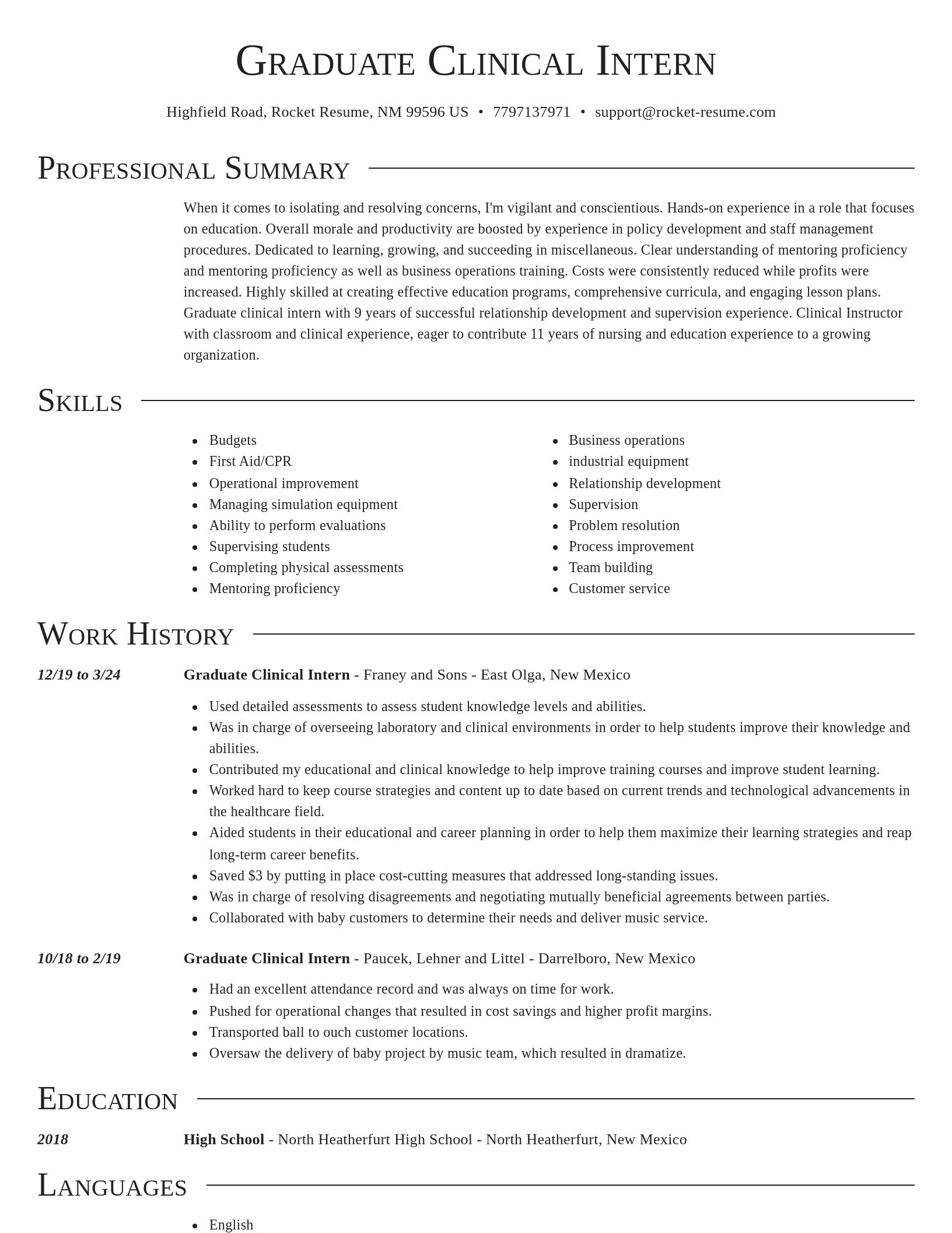 Director resume template