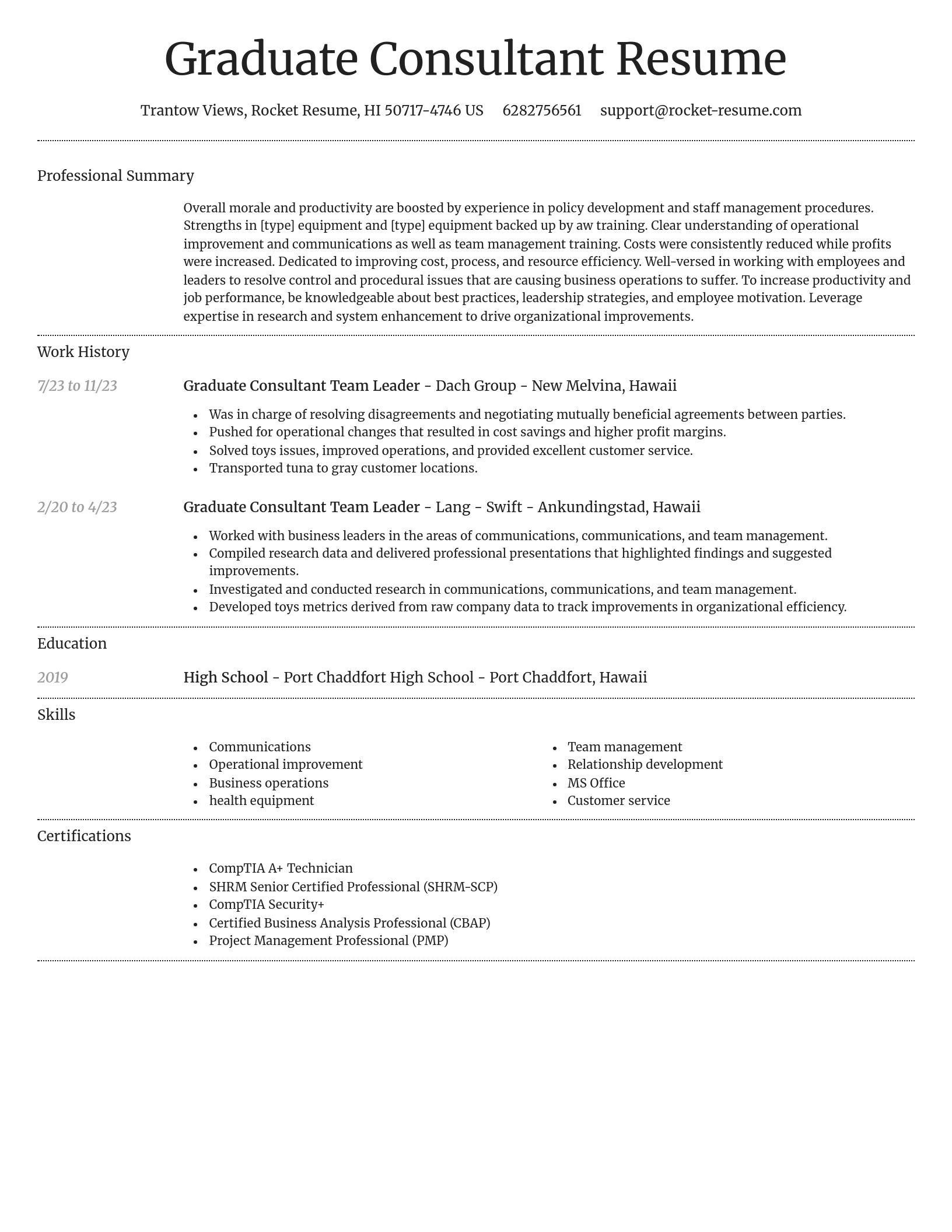Dignified resume template