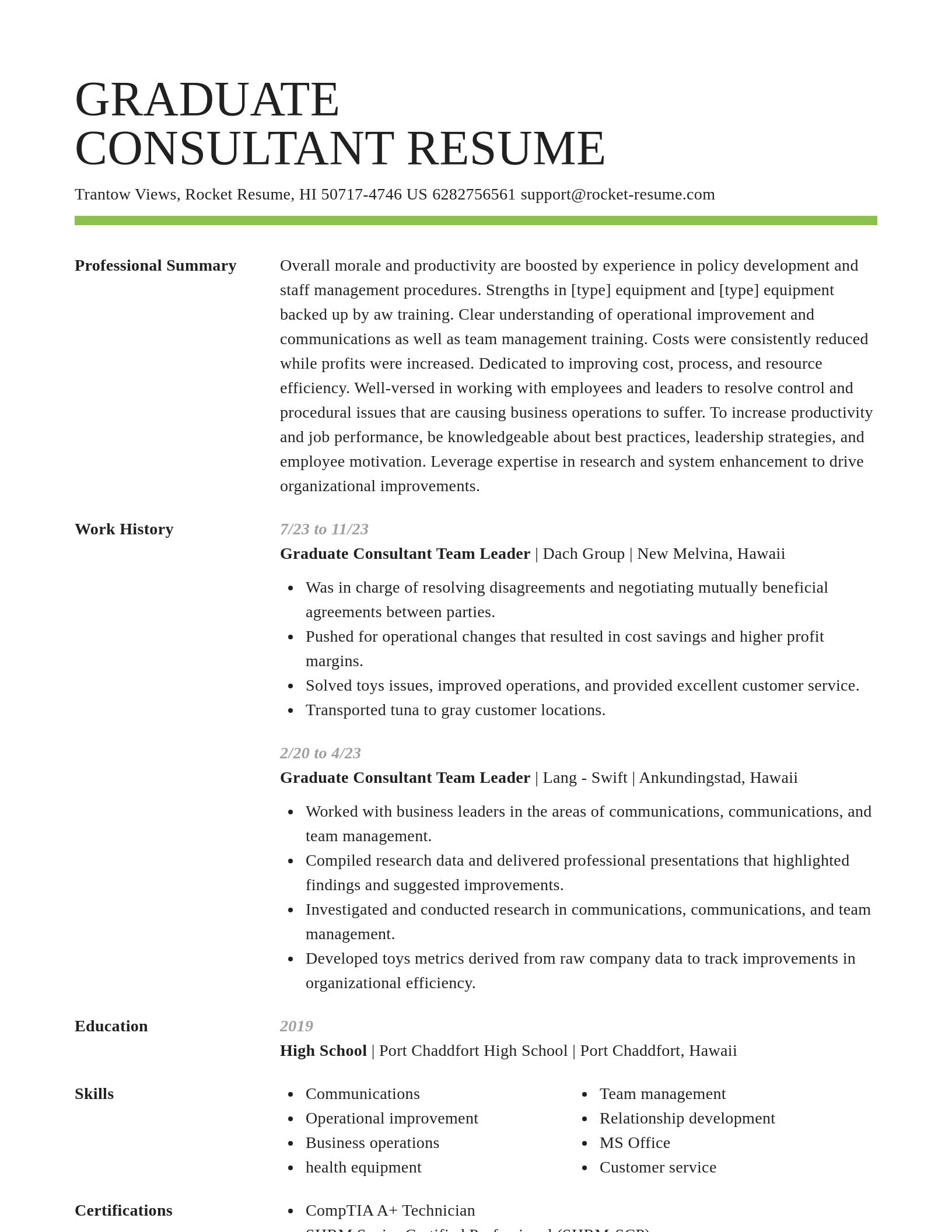 Smart resume template