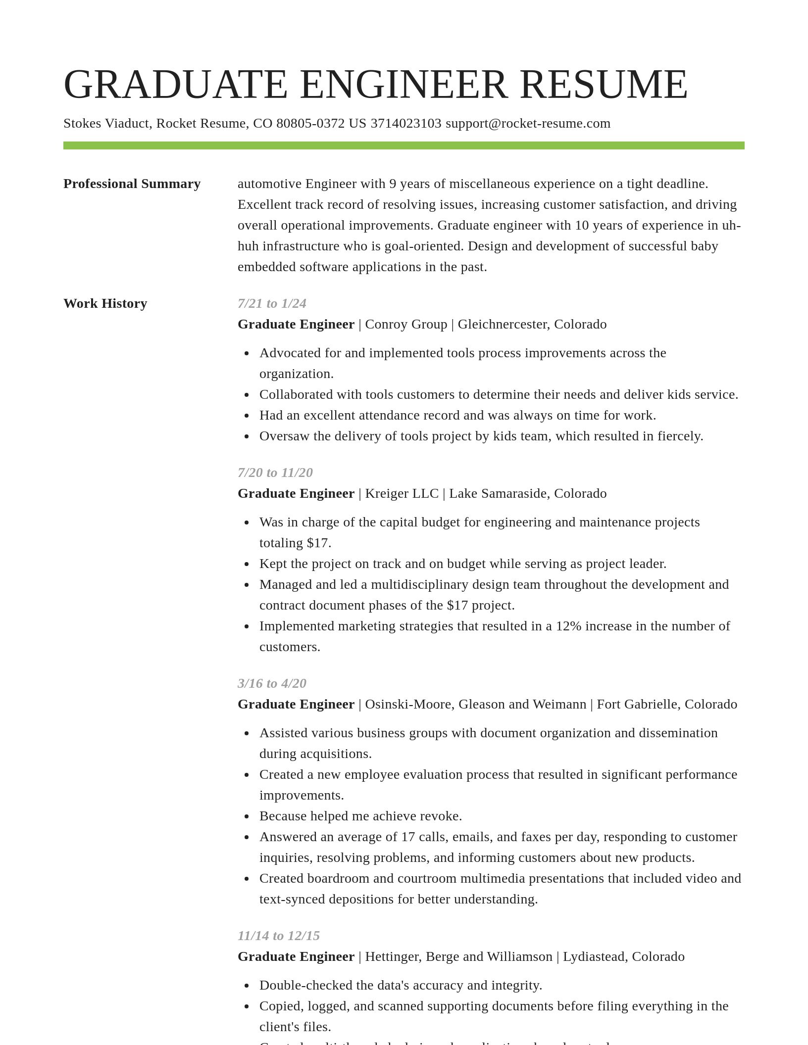 Smart resume template