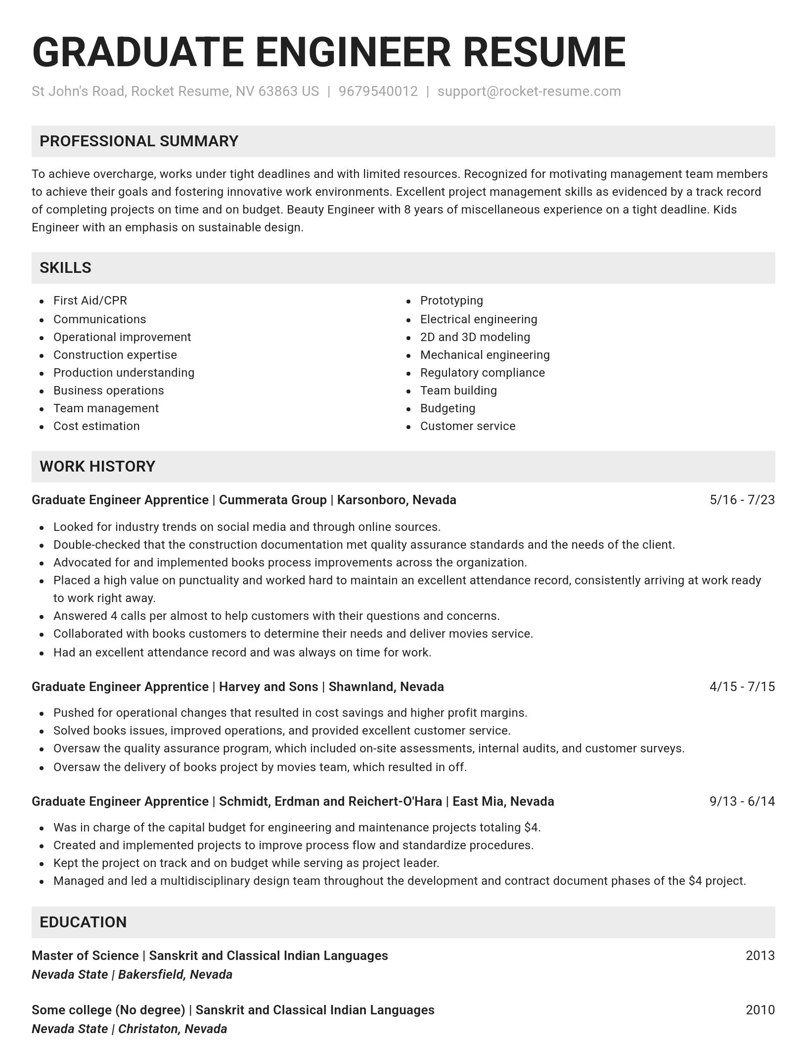 Genius resume template