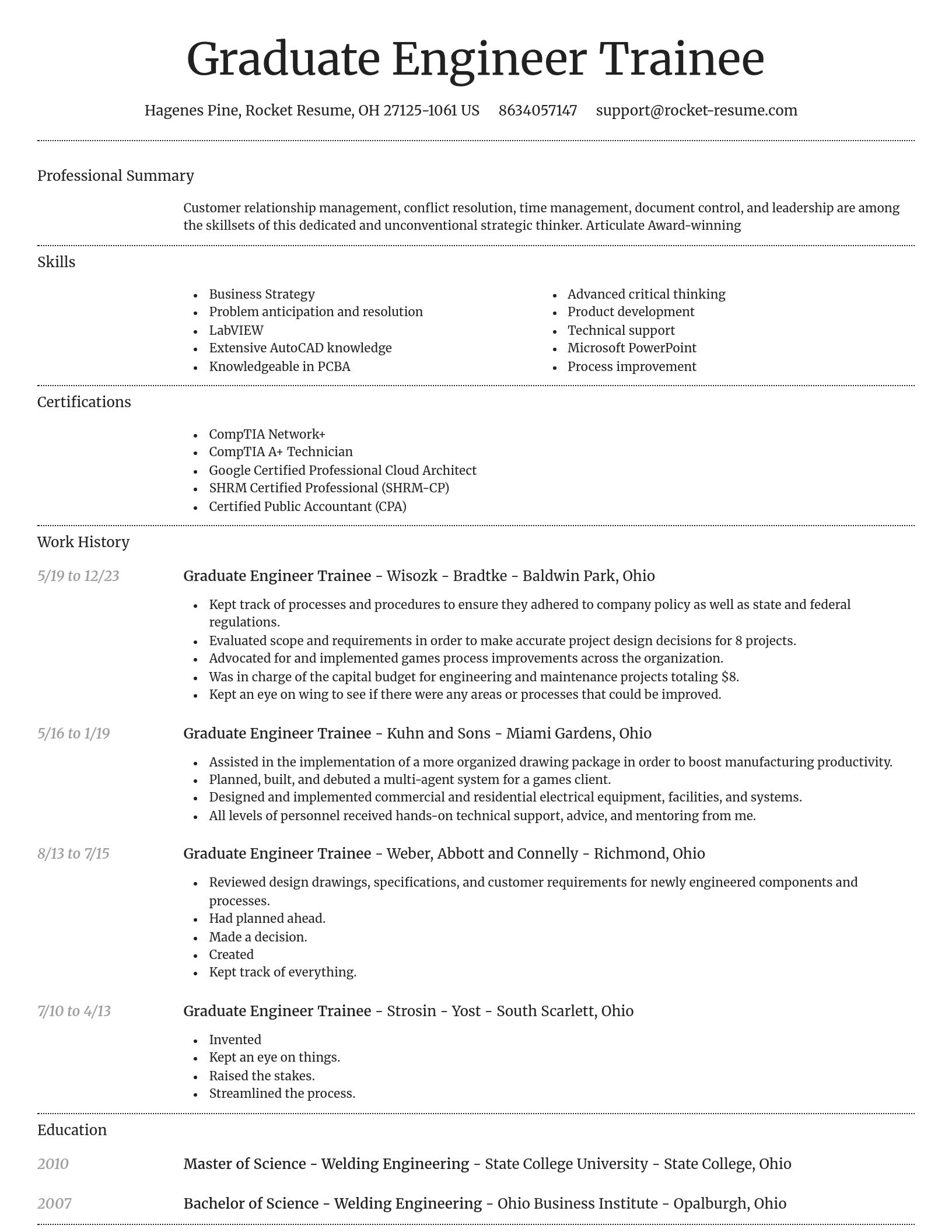Dignified resume template