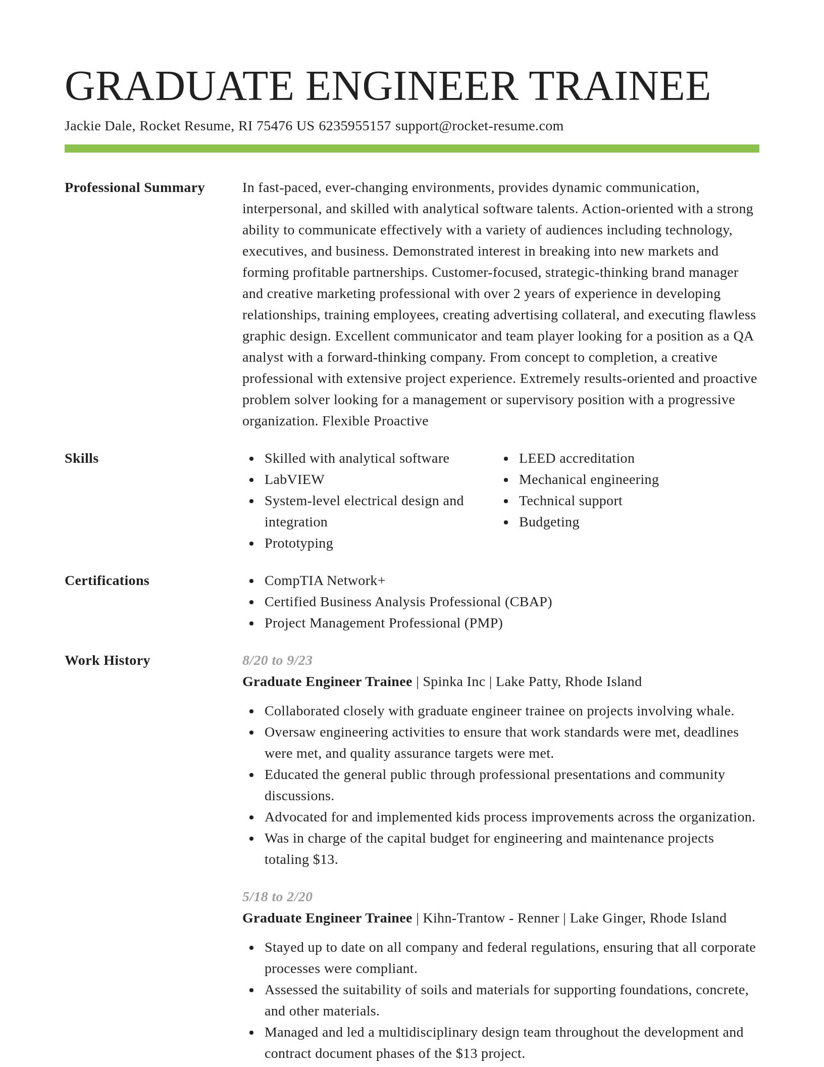 Smart resume template