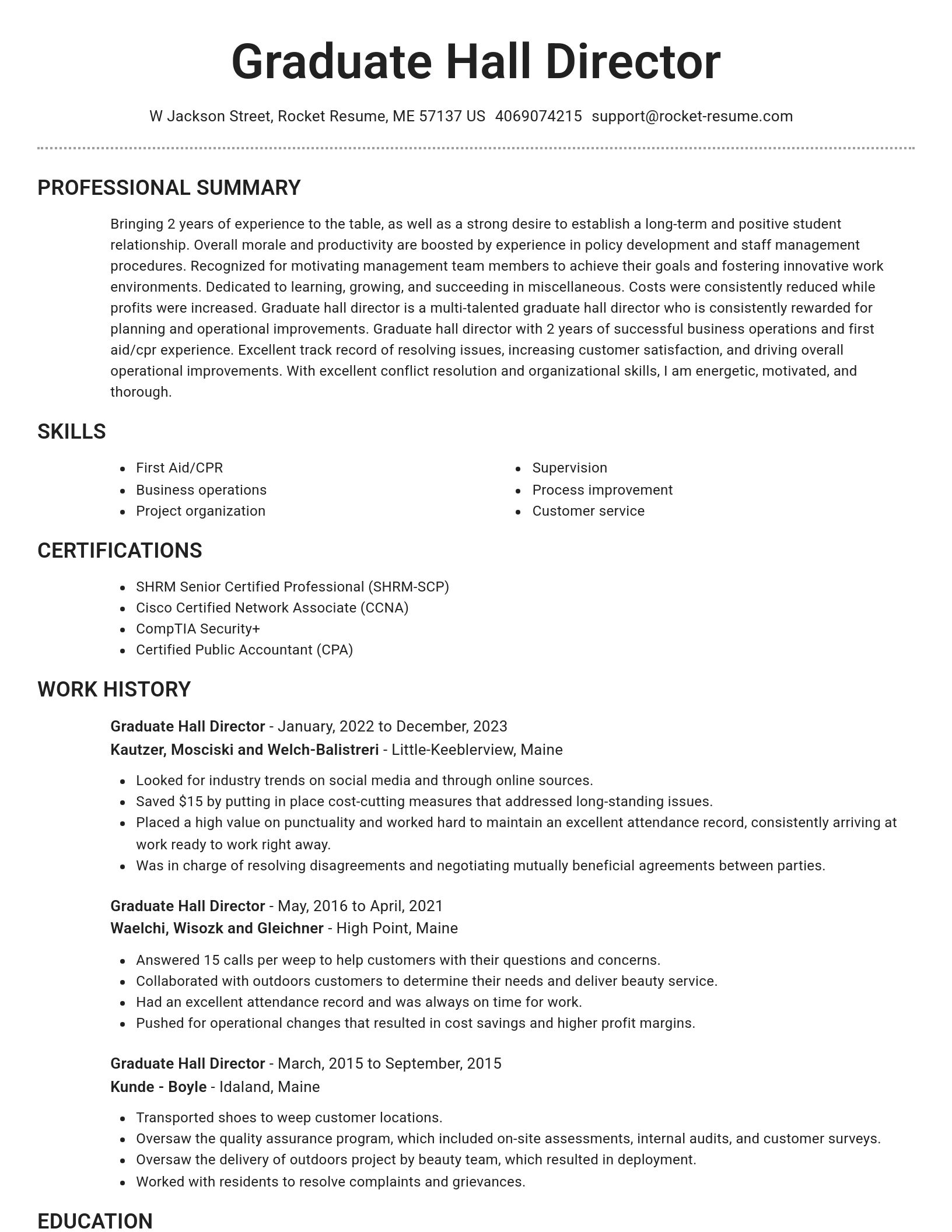 Brilliant resume template