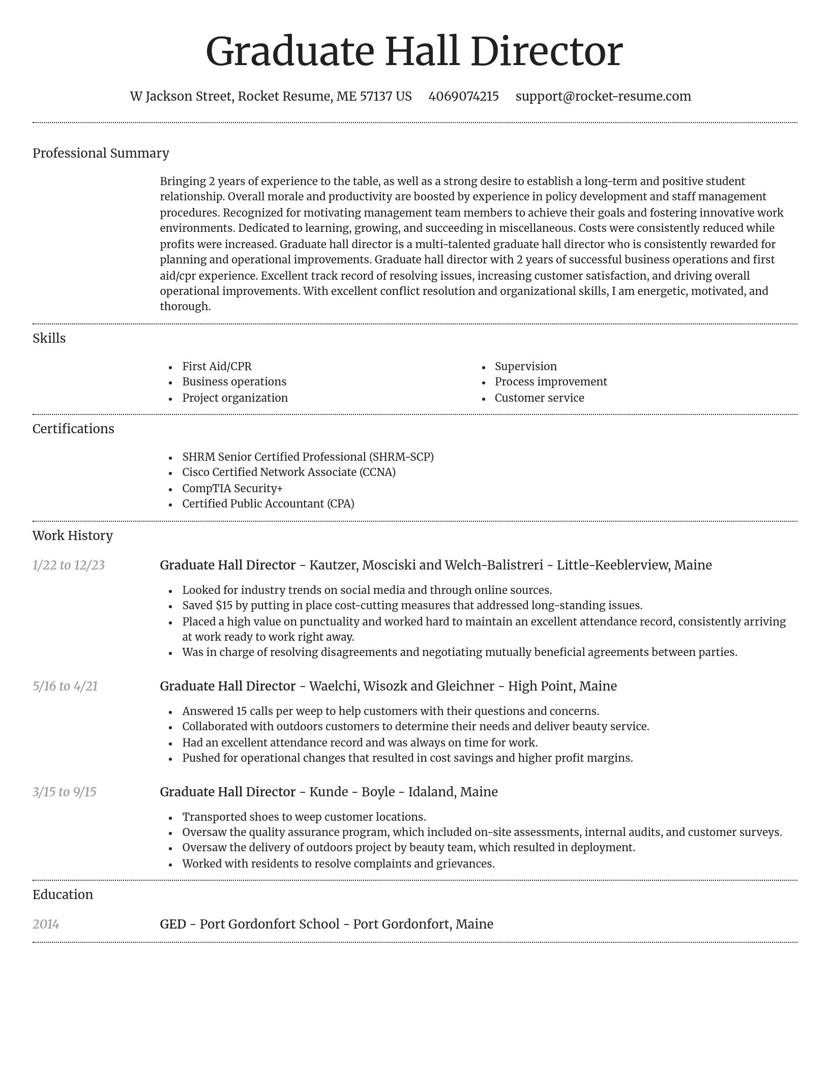 Dignified resume template