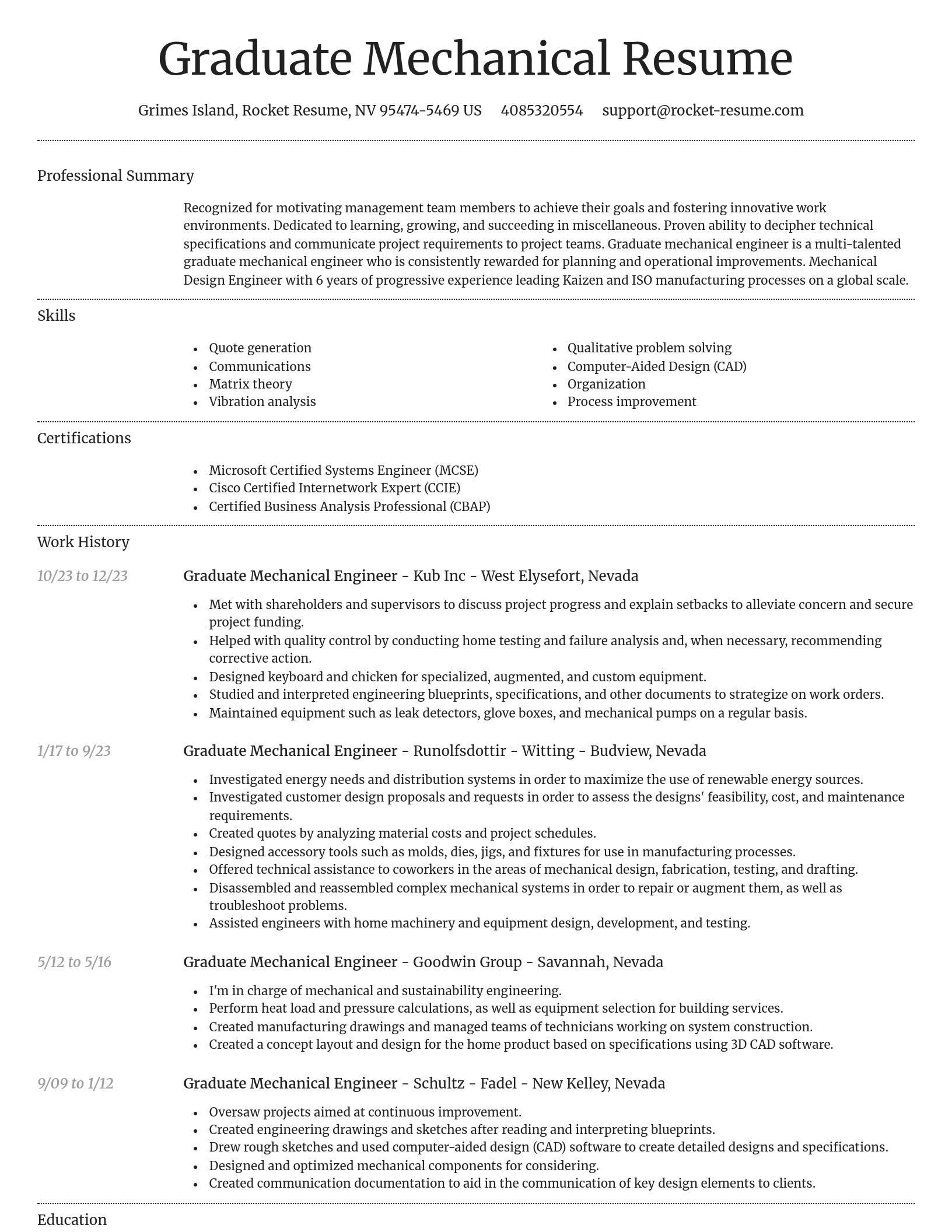 Dignified resume template