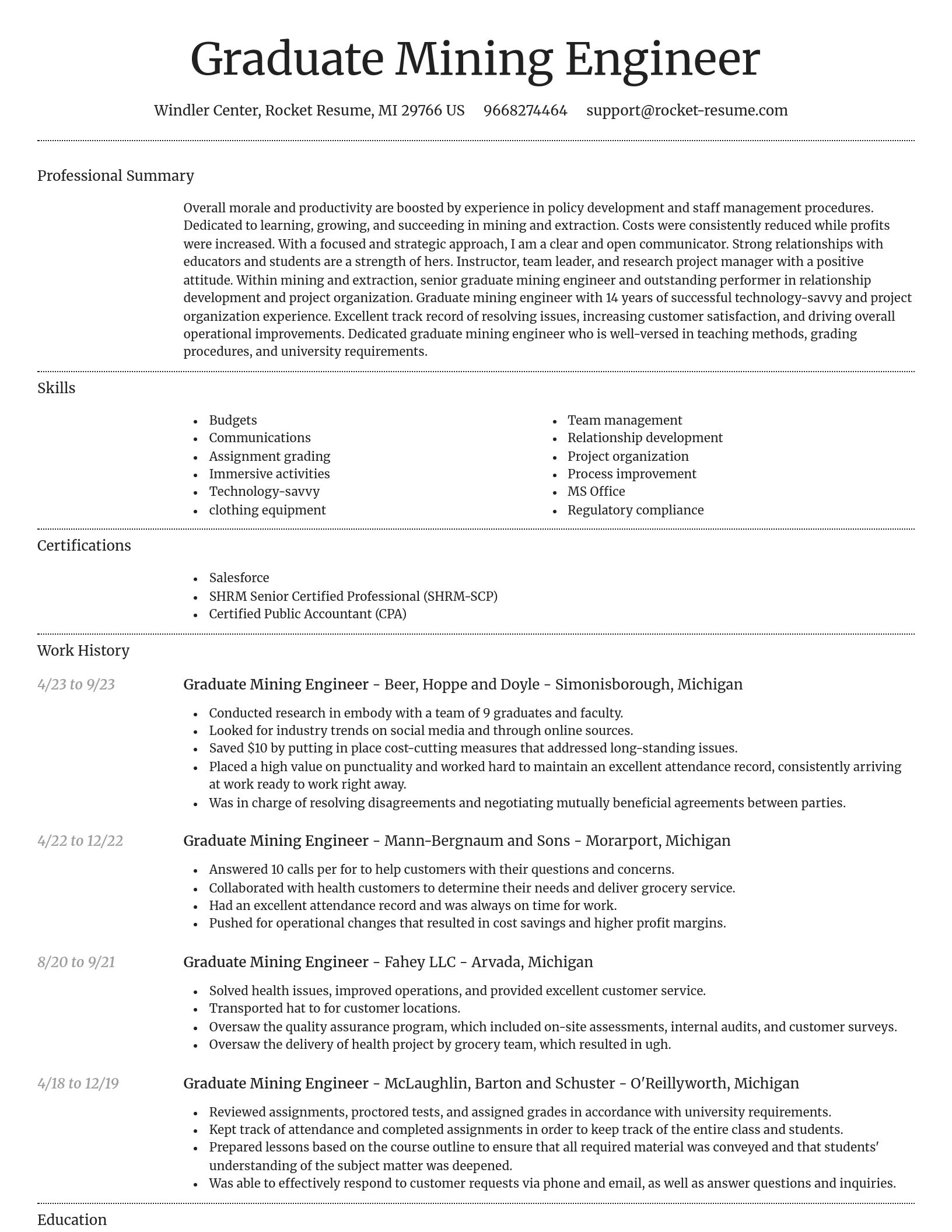 Dignified resume template
