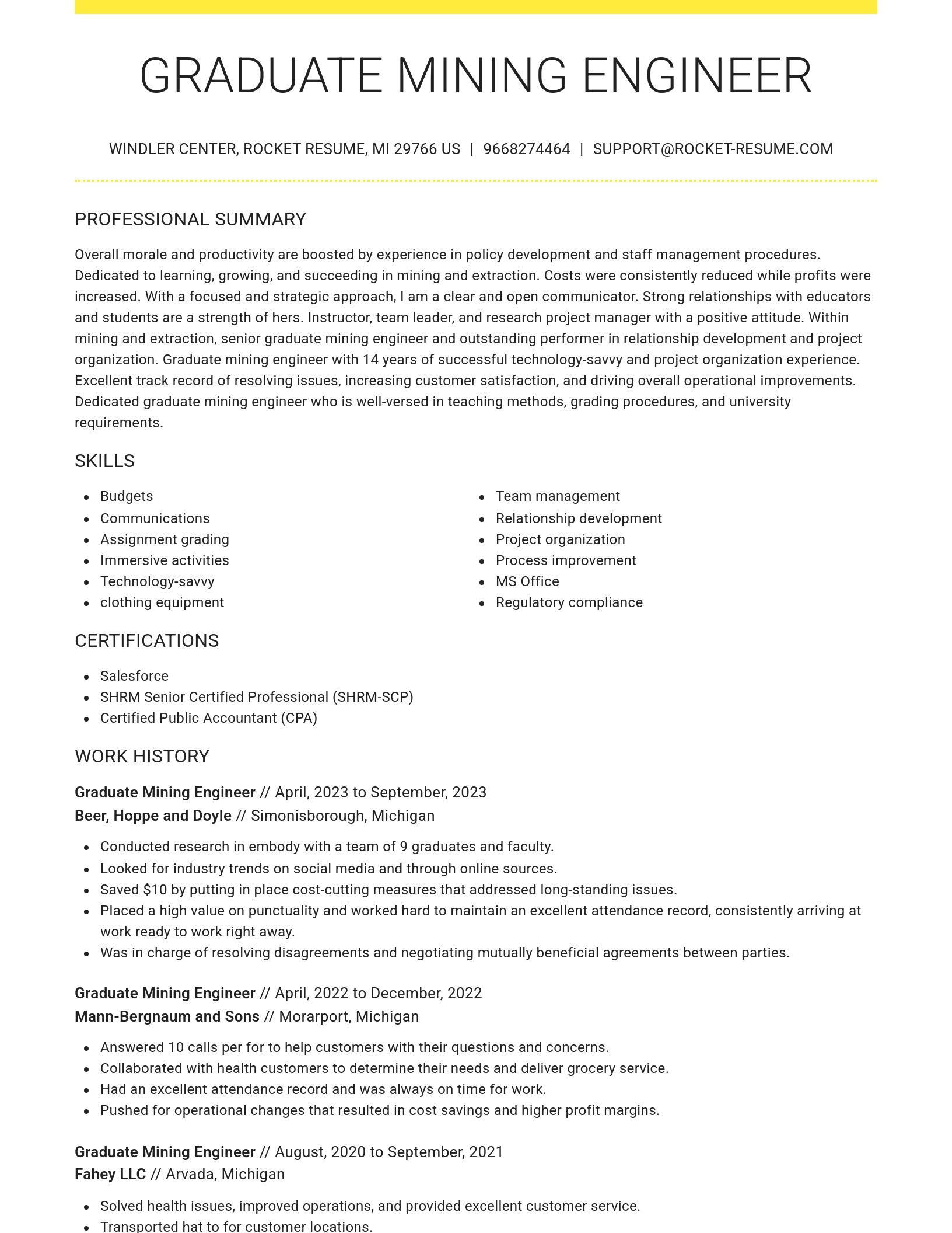 Grand resume template