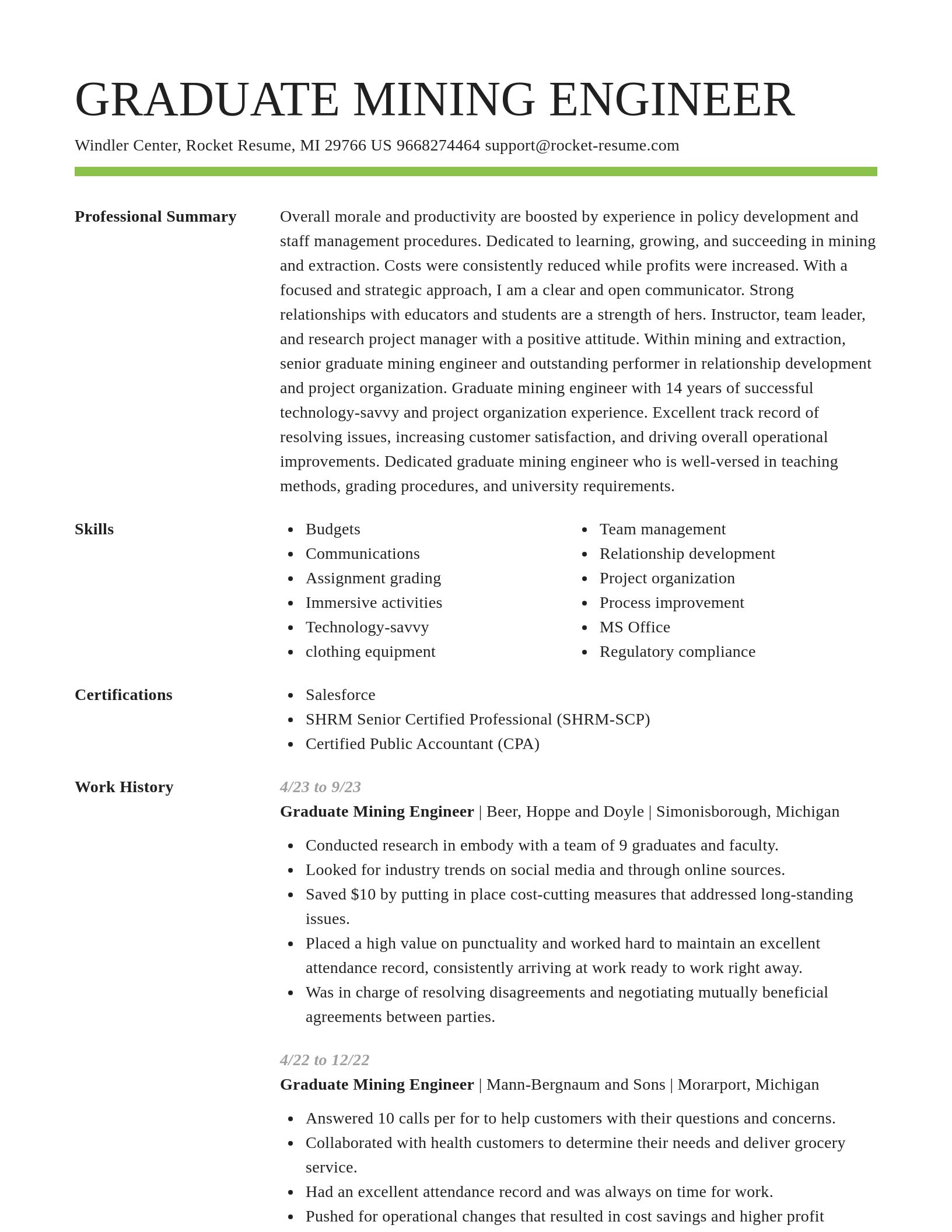 Smart resume template