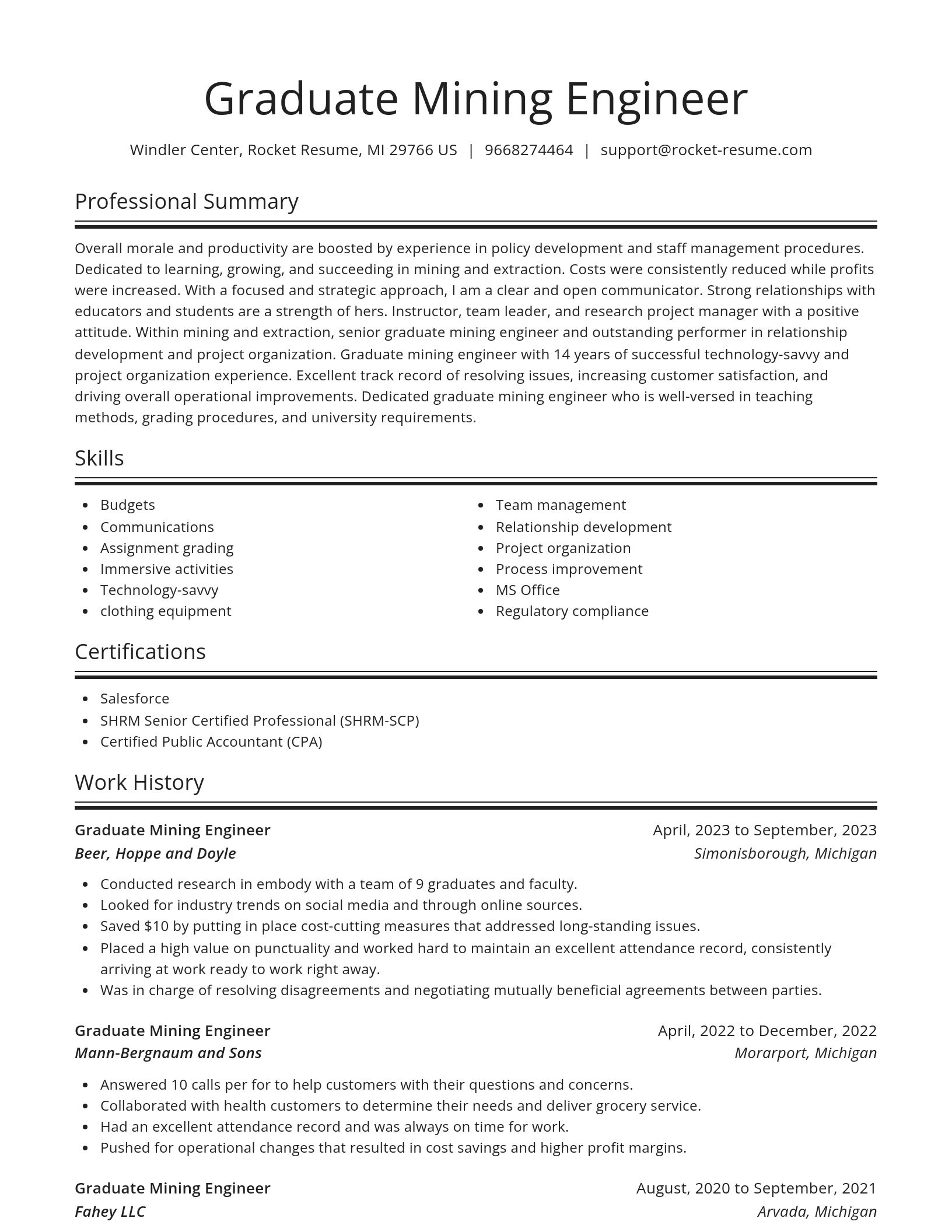 Spotlight resume template