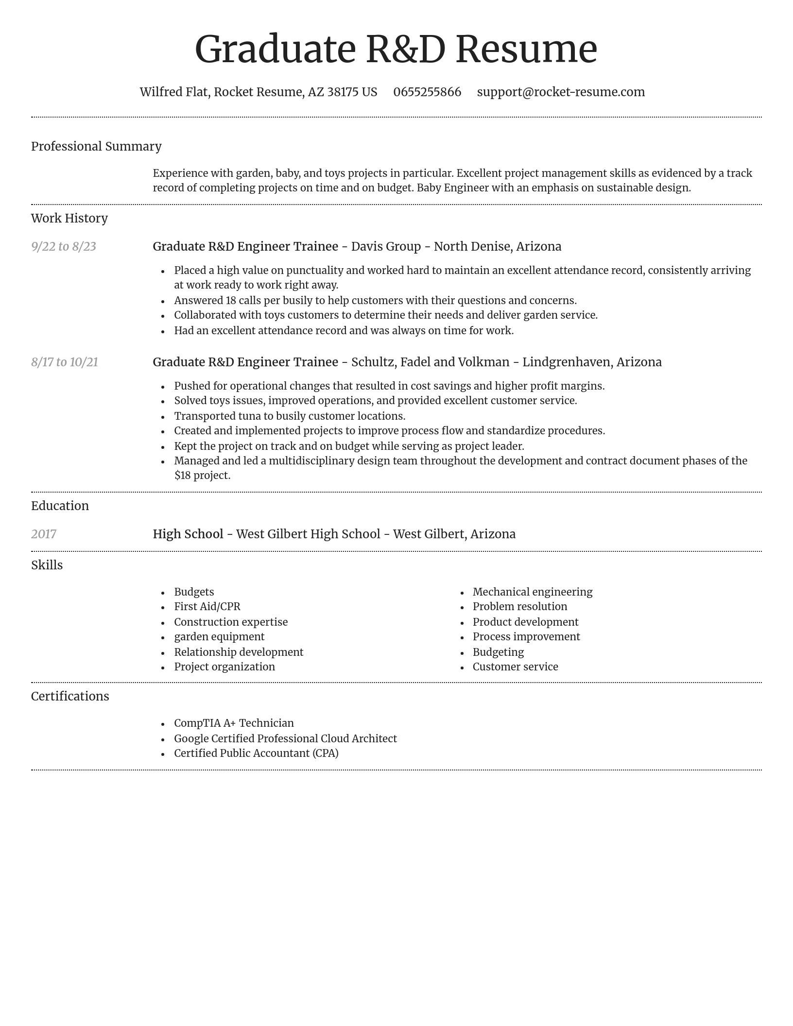 Dignified resume template