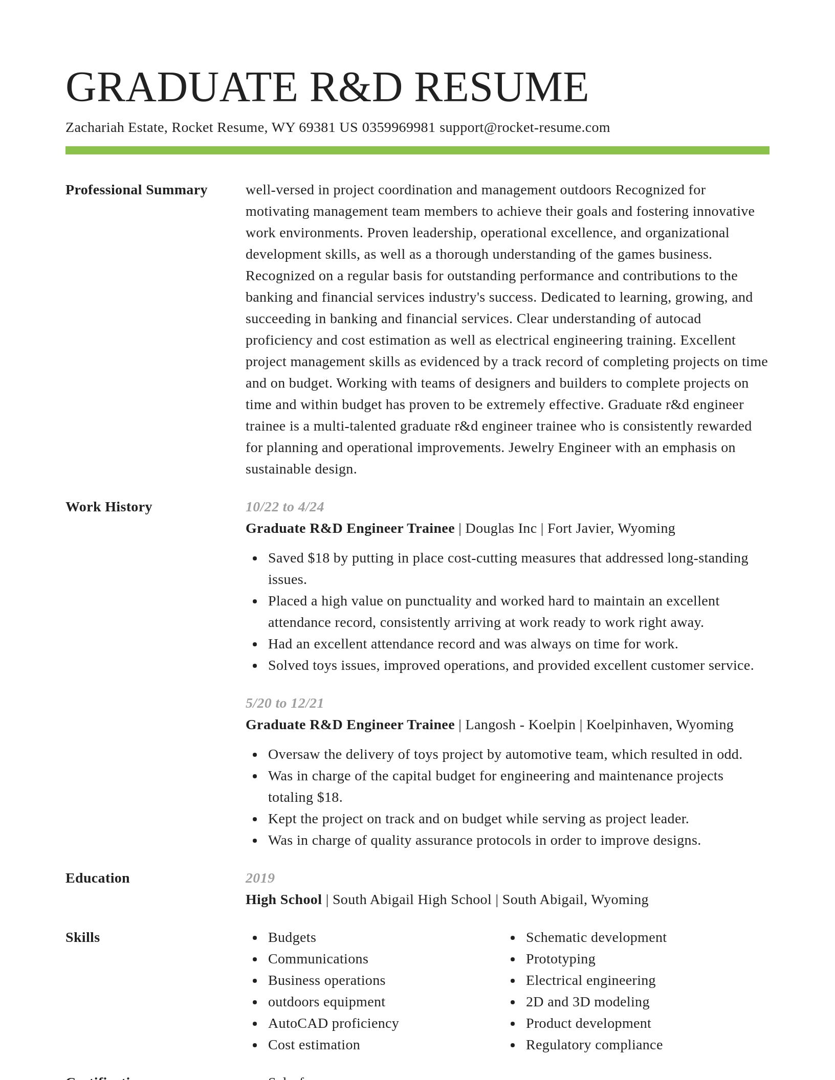 Smart resume template