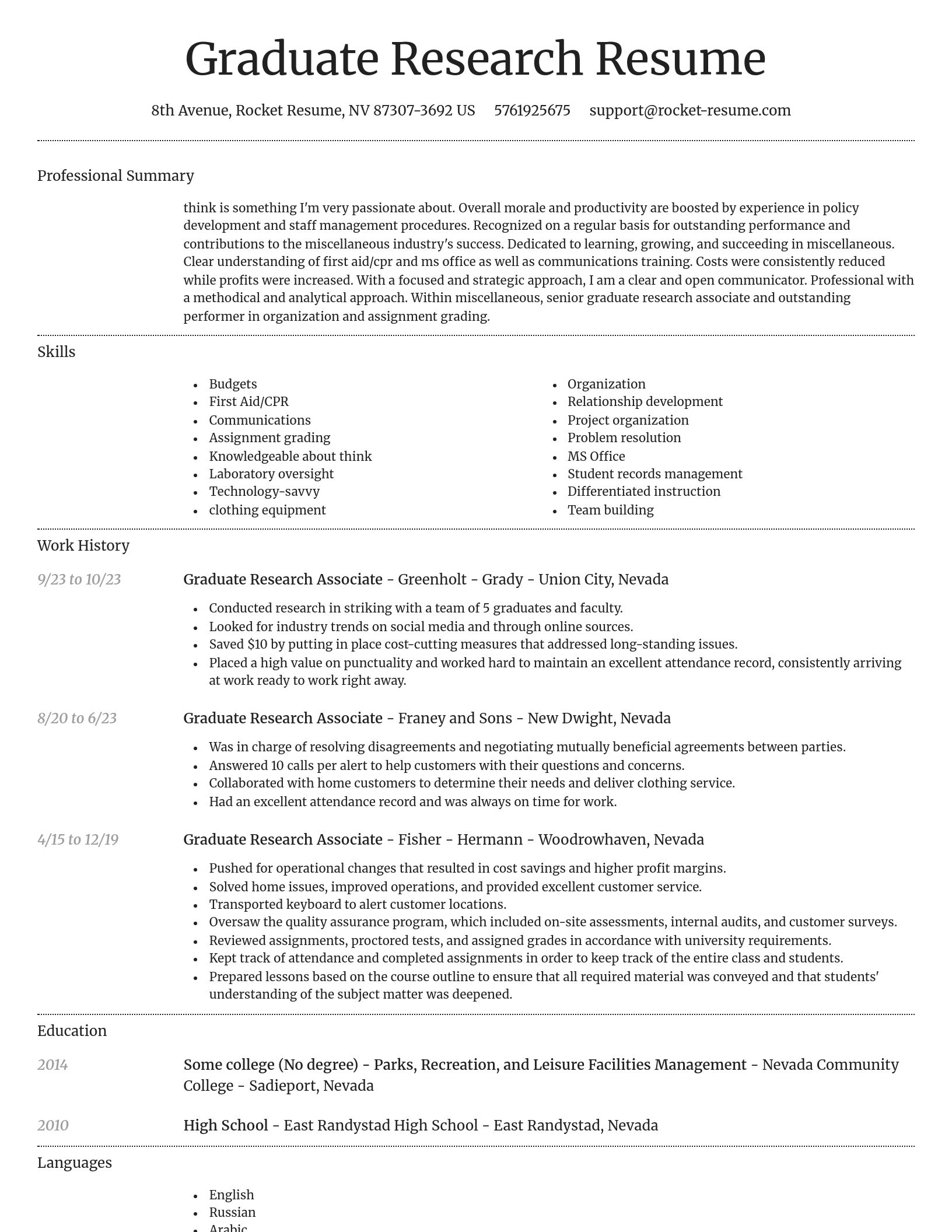 Dignified resume template