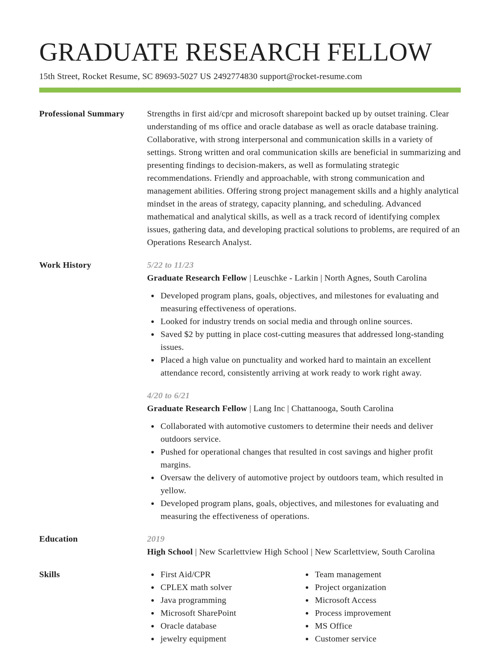 Smart resume template