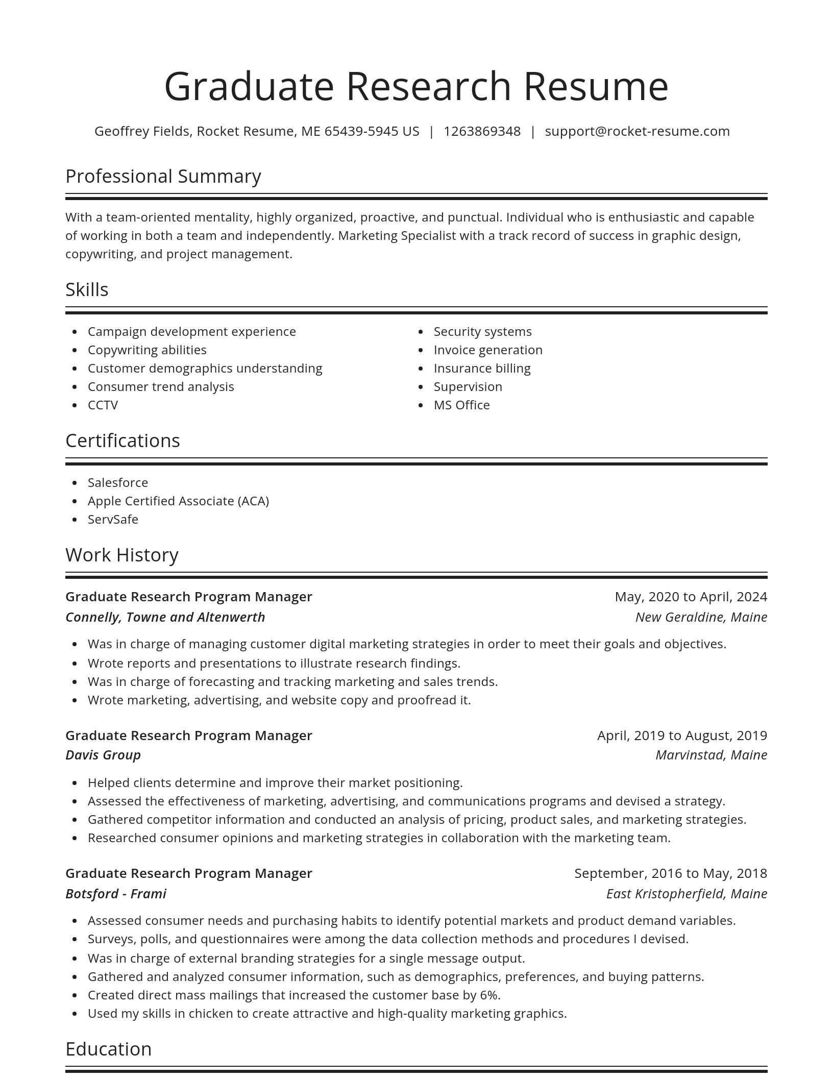 Spotlight resume template