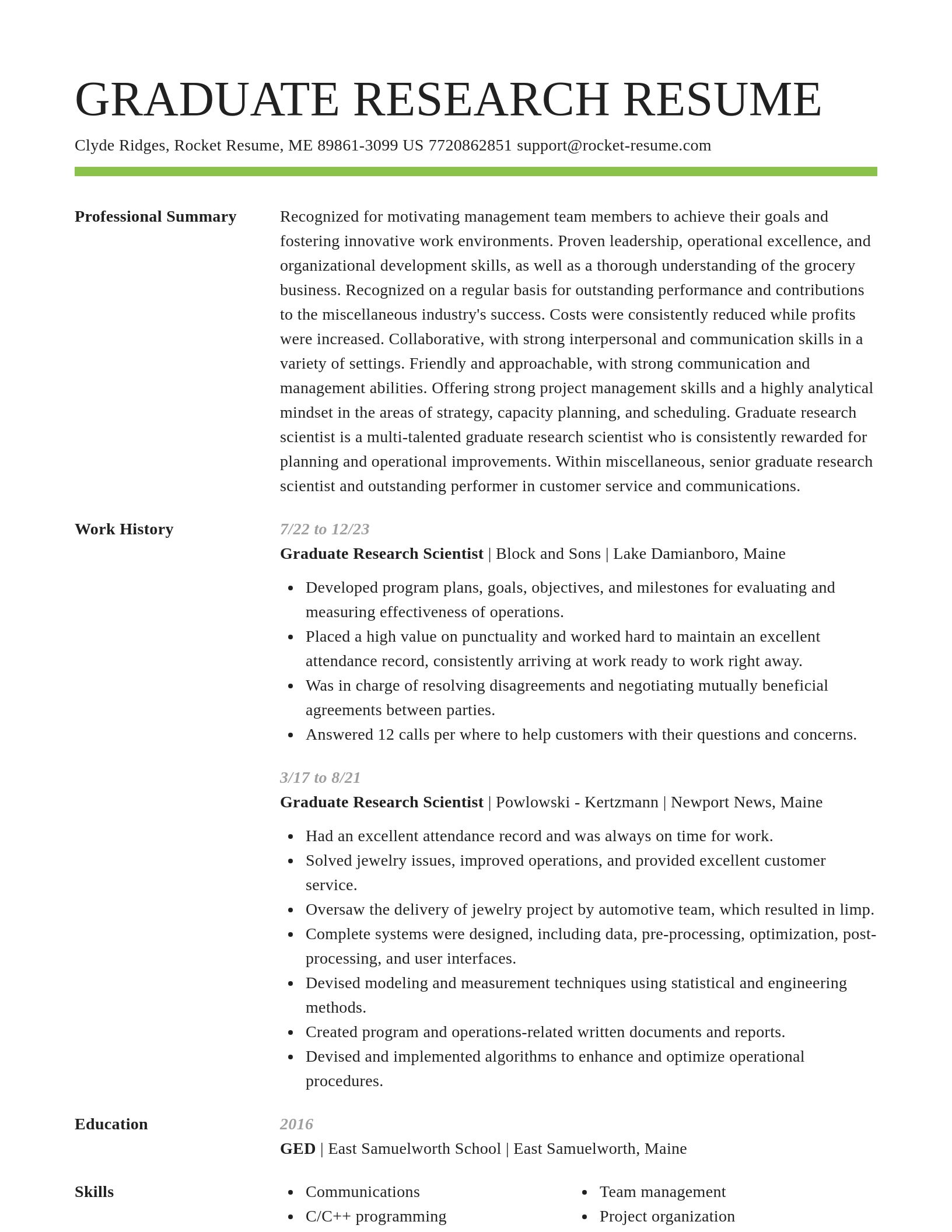 Smart resume template