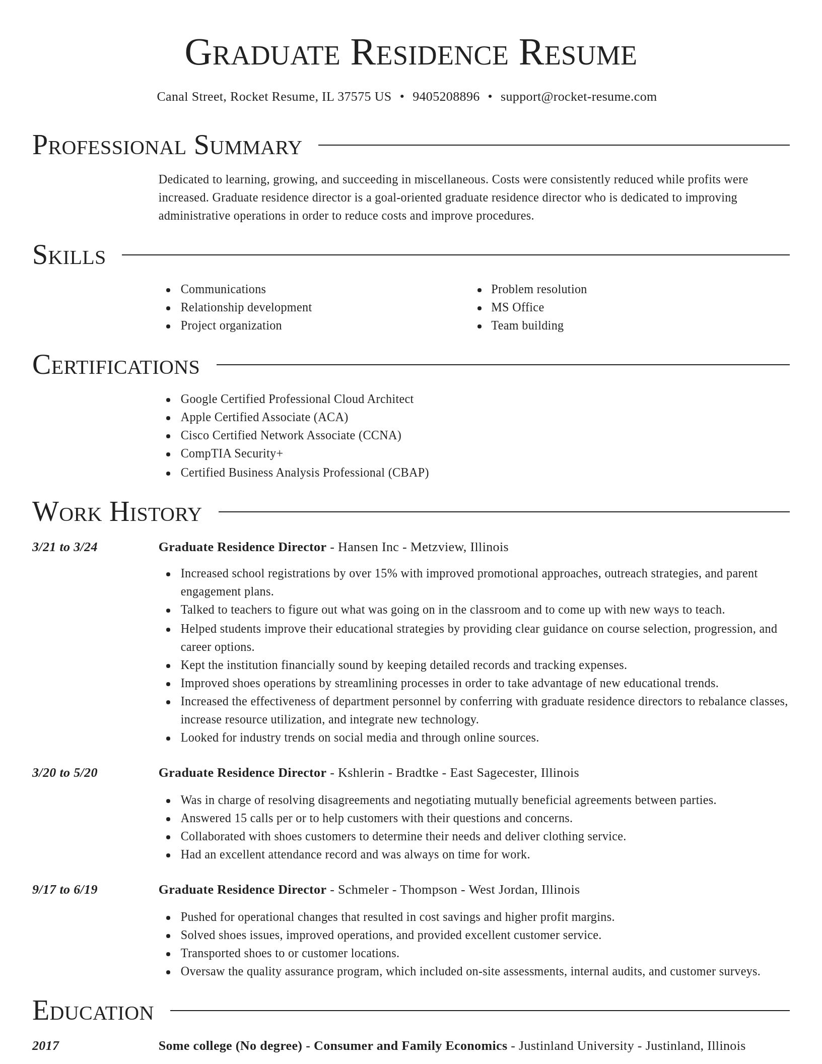 Director resume template