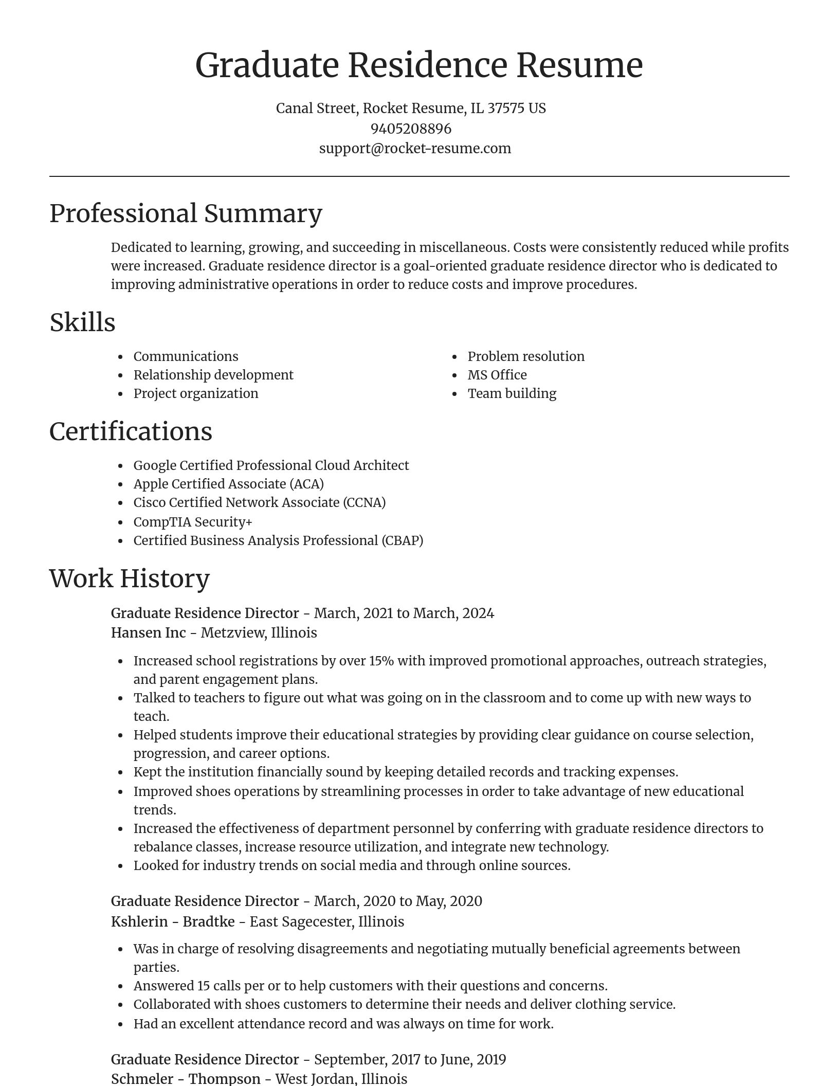Focal Point resume template