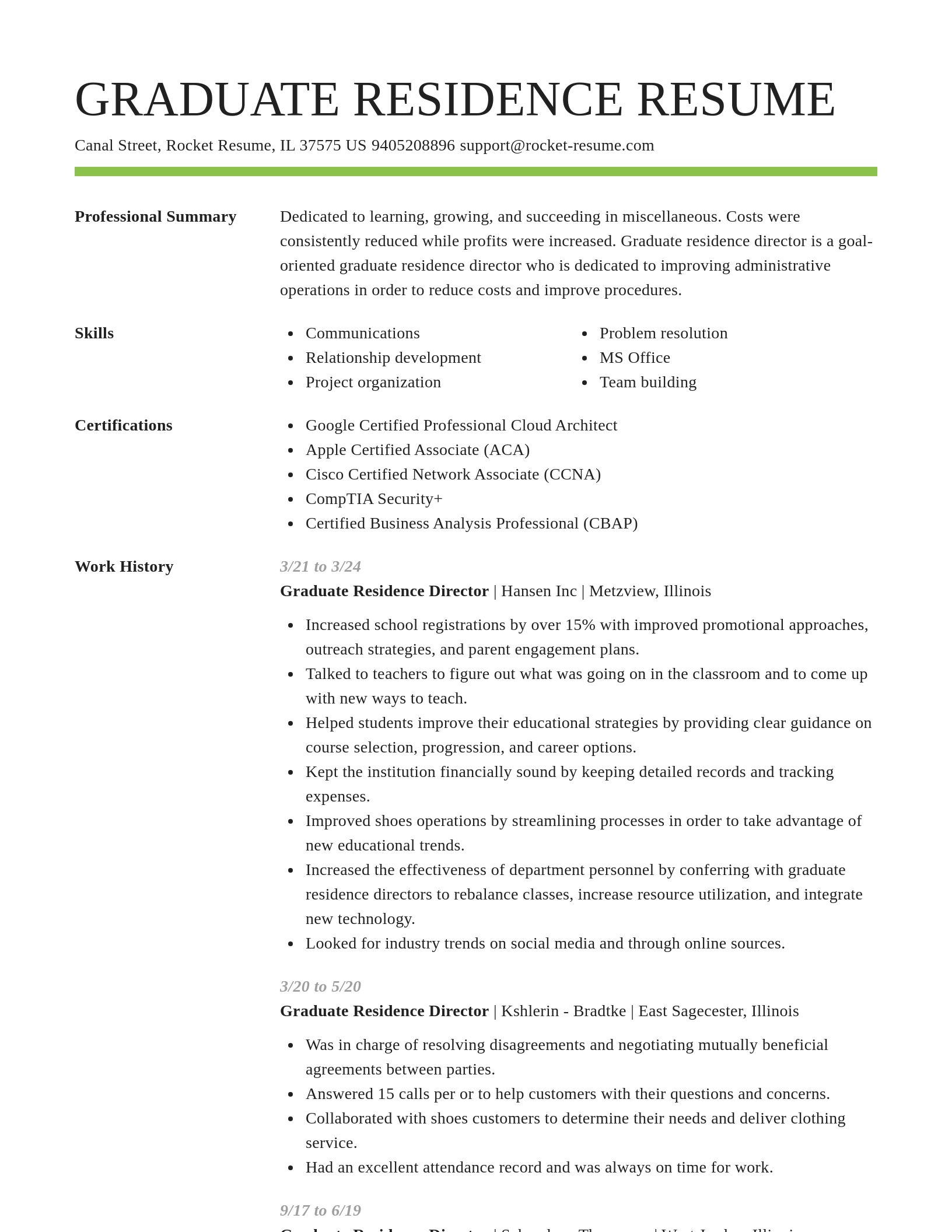 Smart resume template