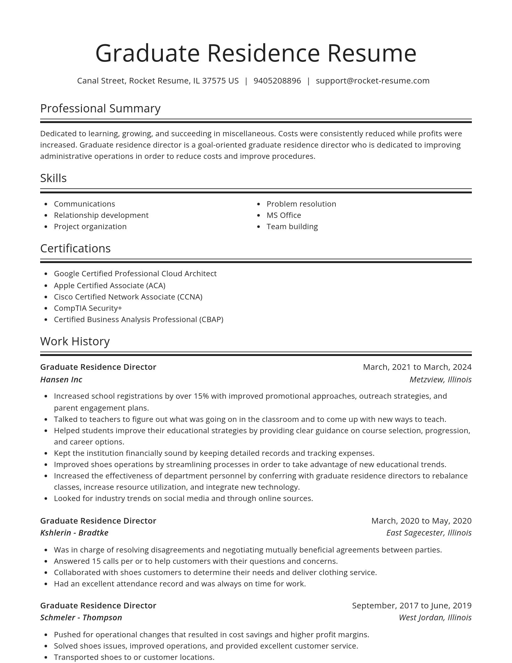 Spotlight resume template