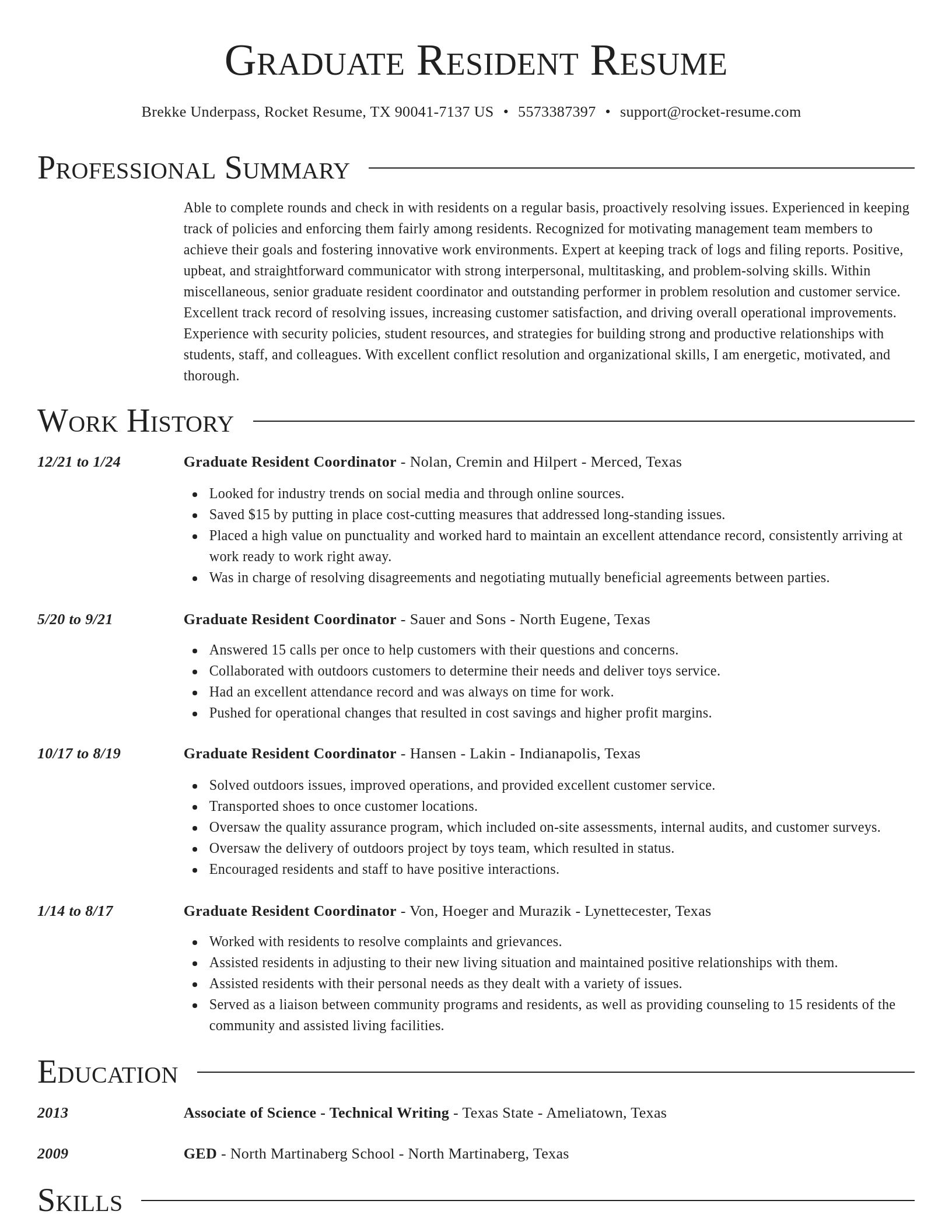 Director resume template