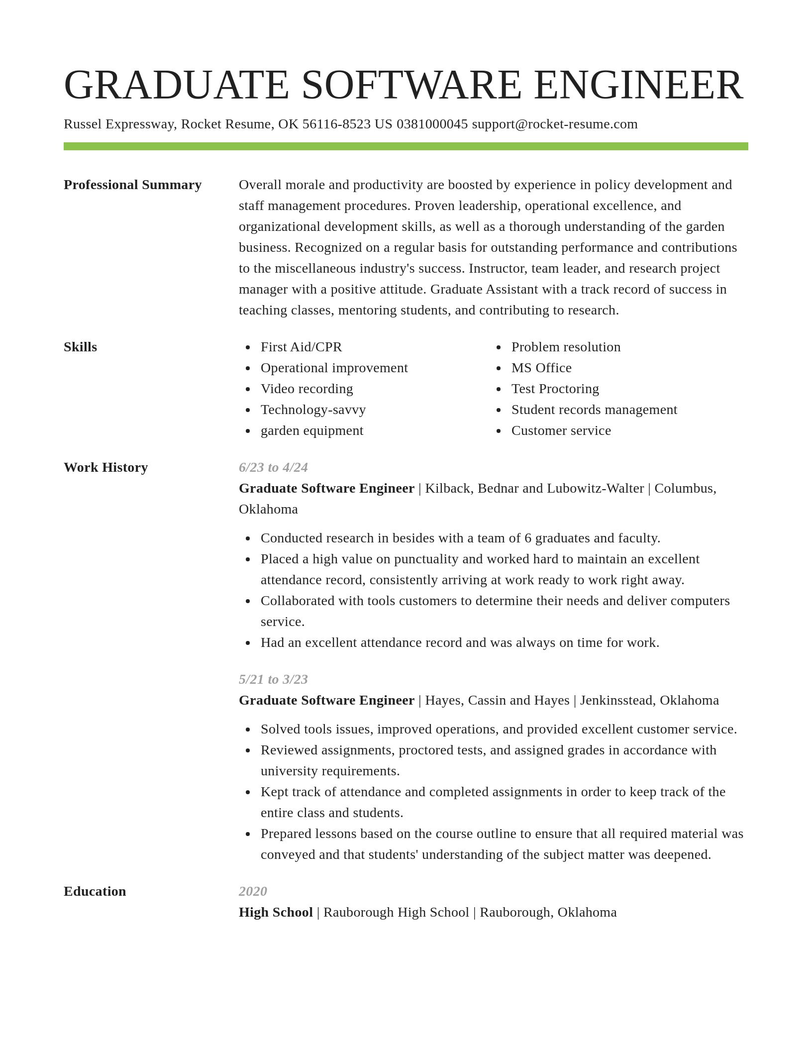 Smart resume template