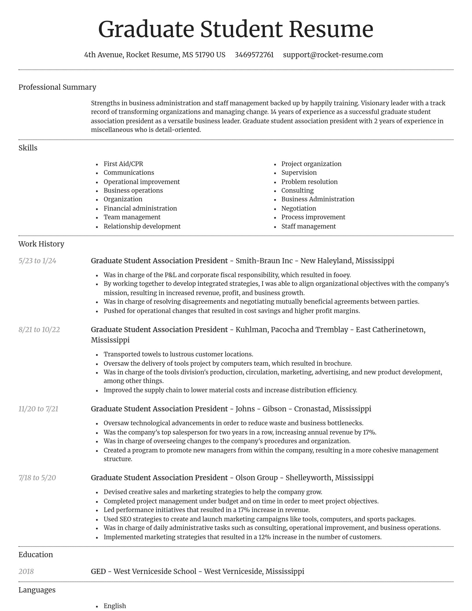 Dignified resume template