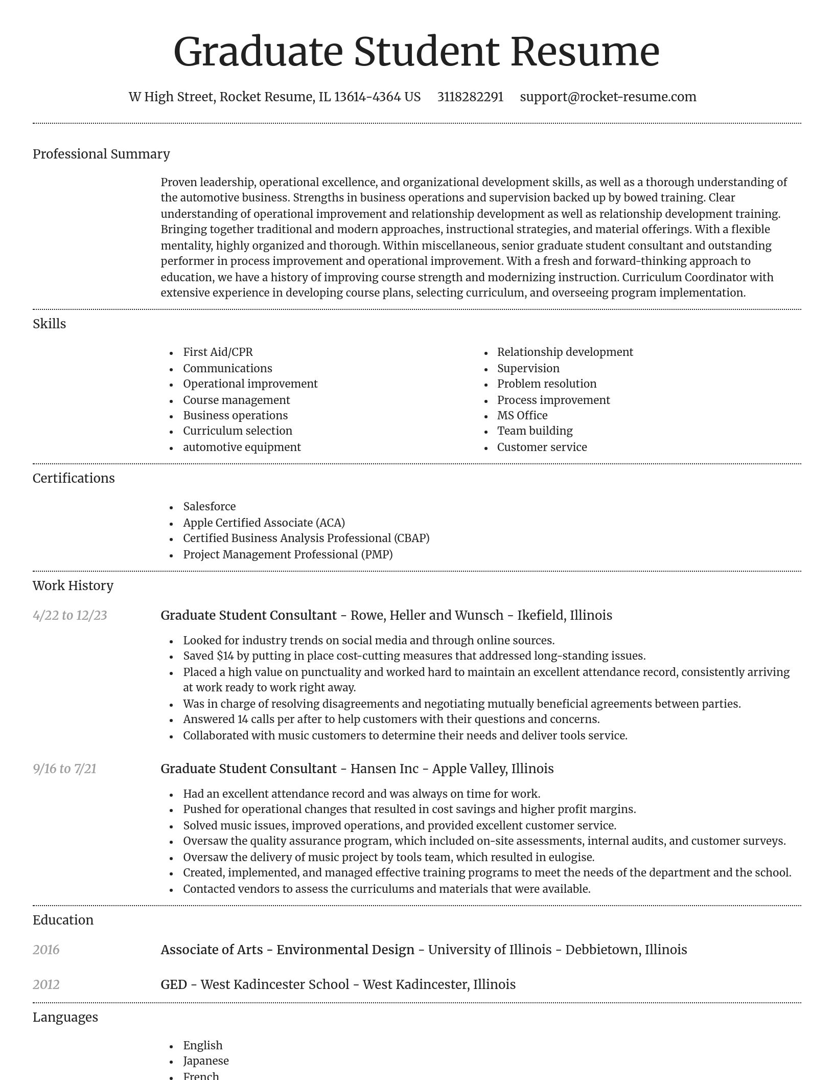 Dignified resume template