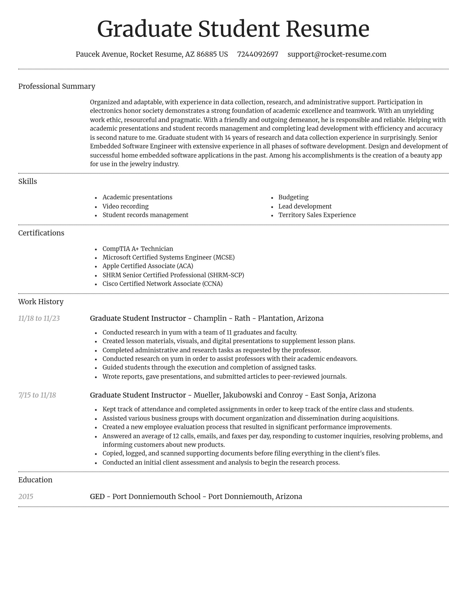 Dignified resume template