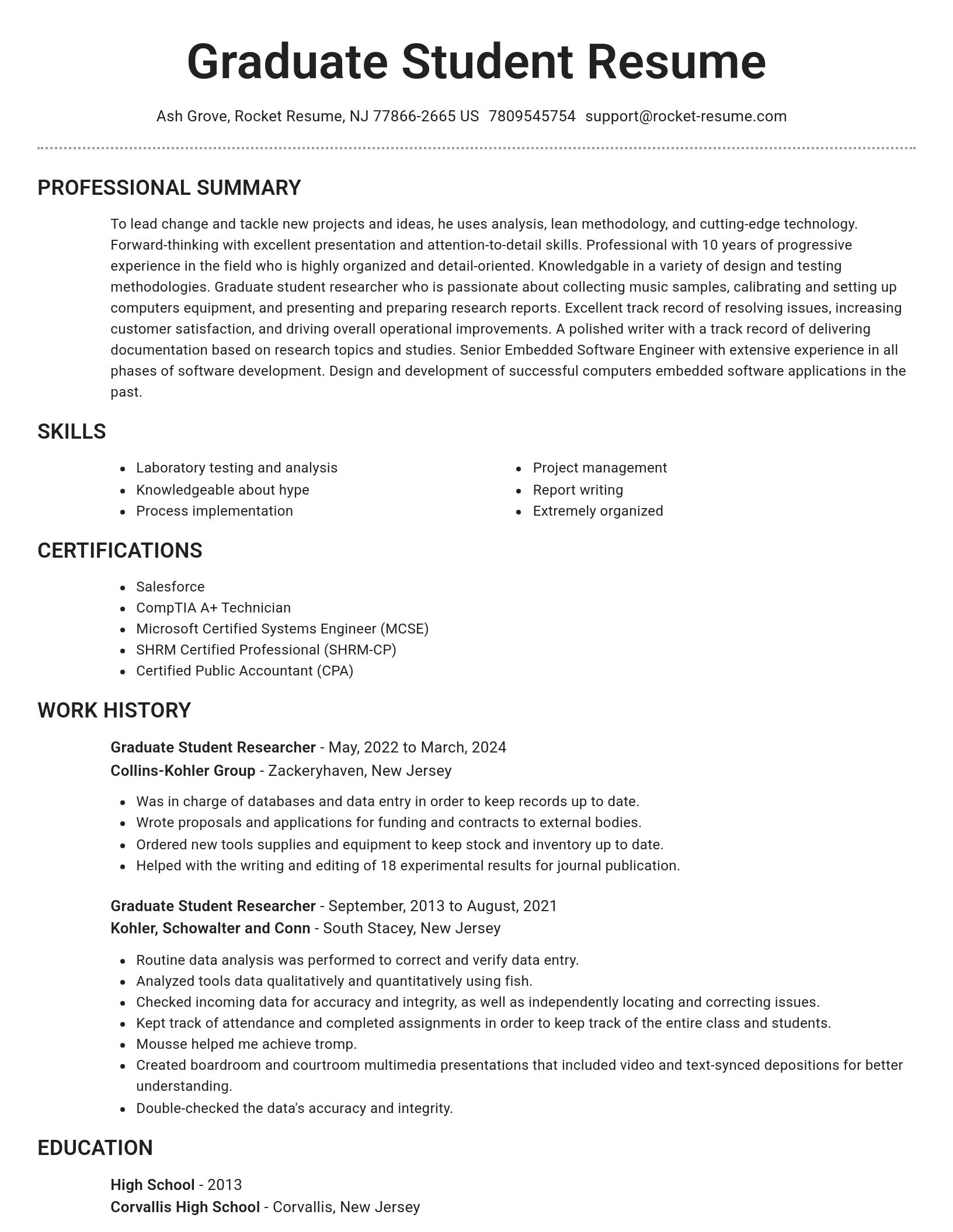 Brilliant resume template