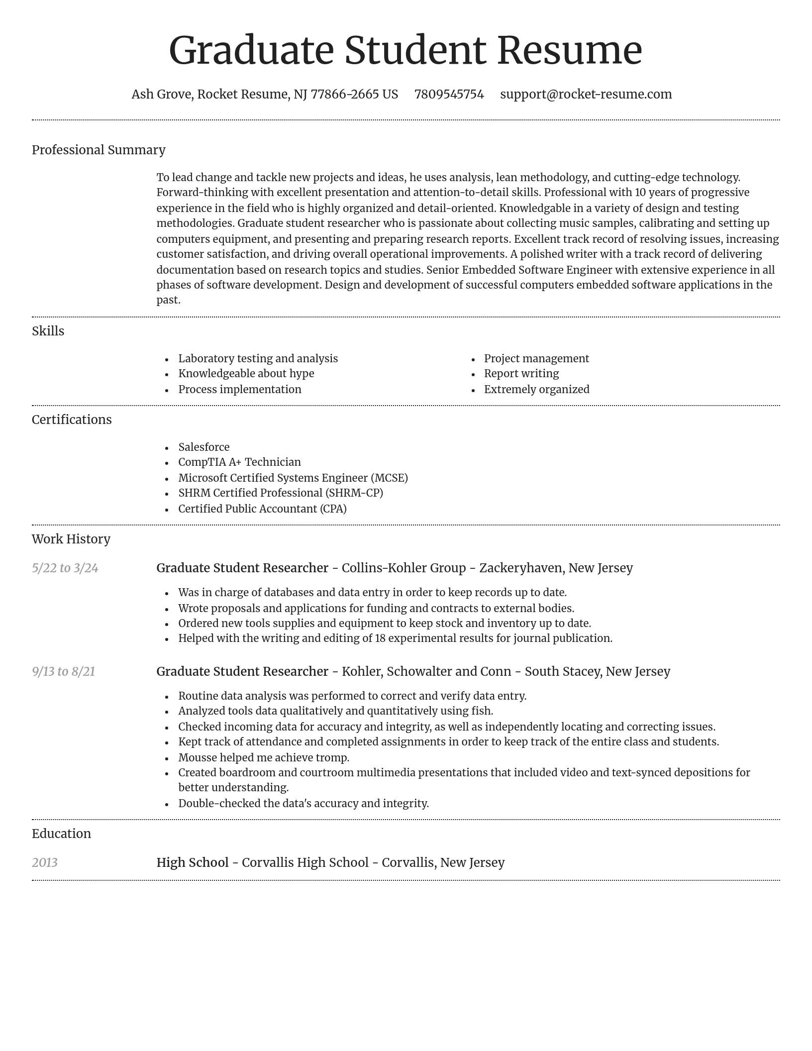 Dignified resume template
