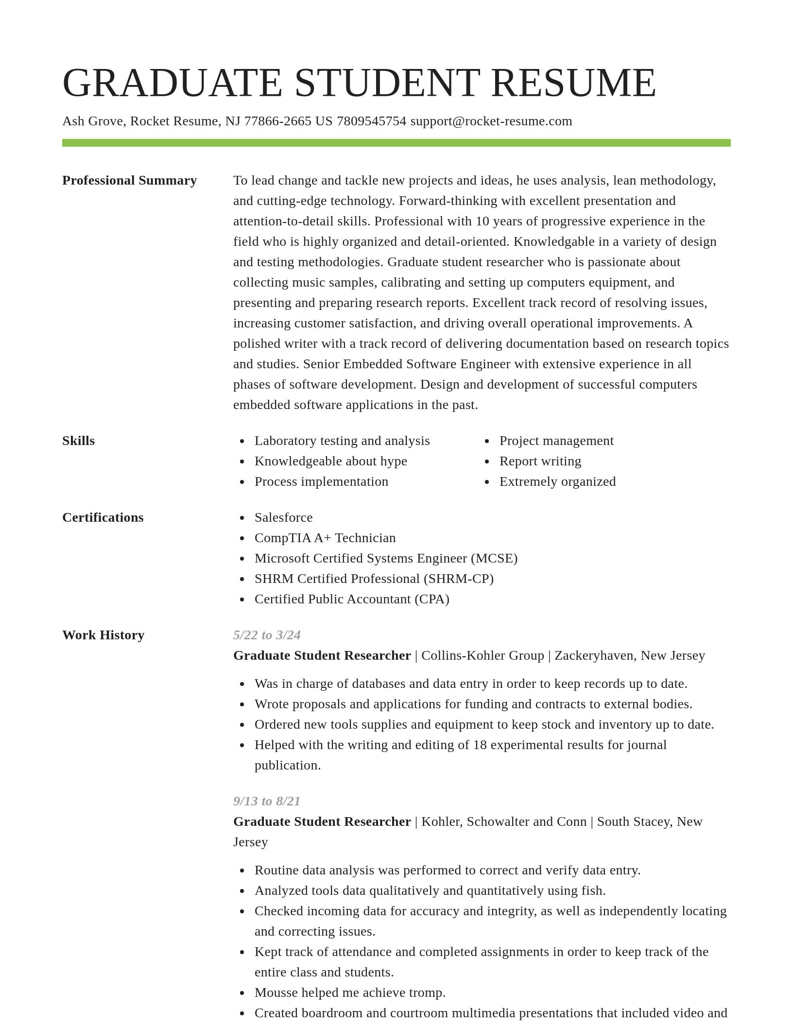 Smart resume template