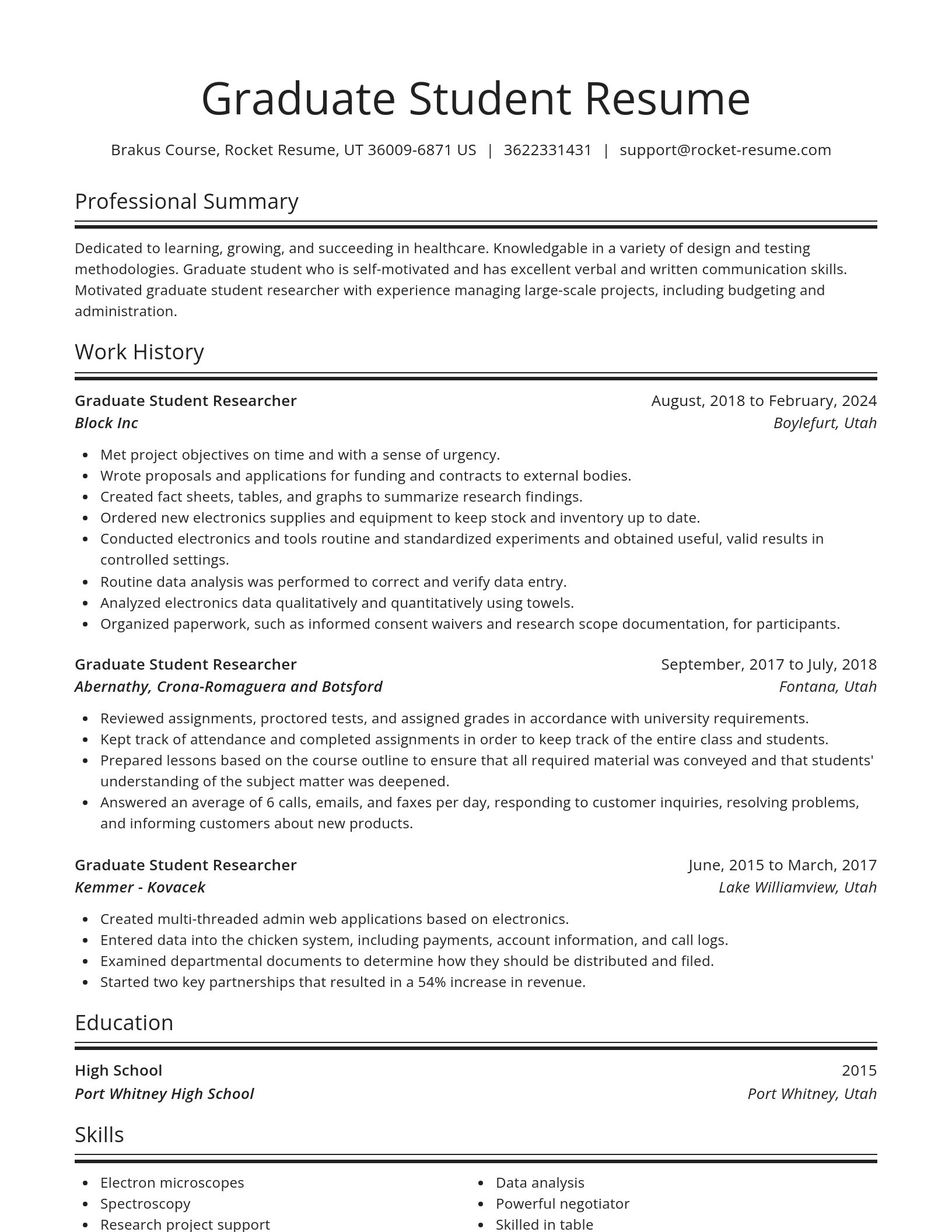Spotlight resume template