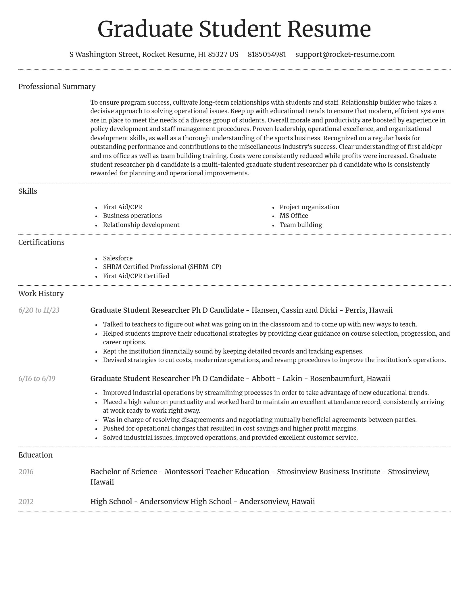 Dignified resume template