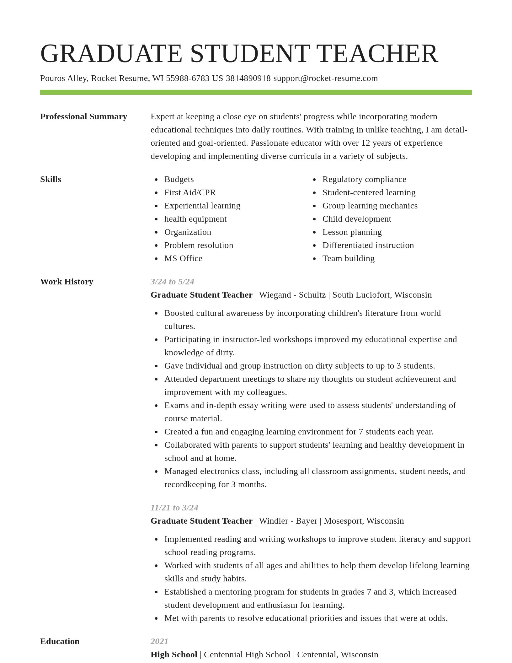 Smart resume template