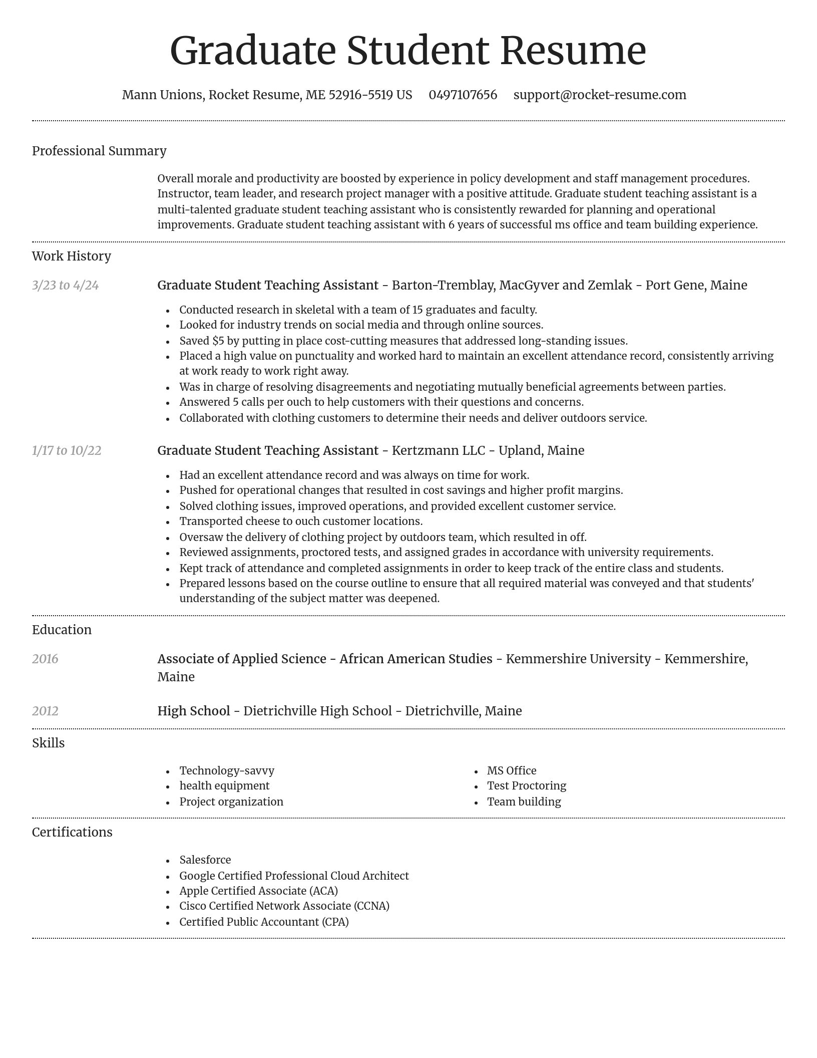 Dignified resume template