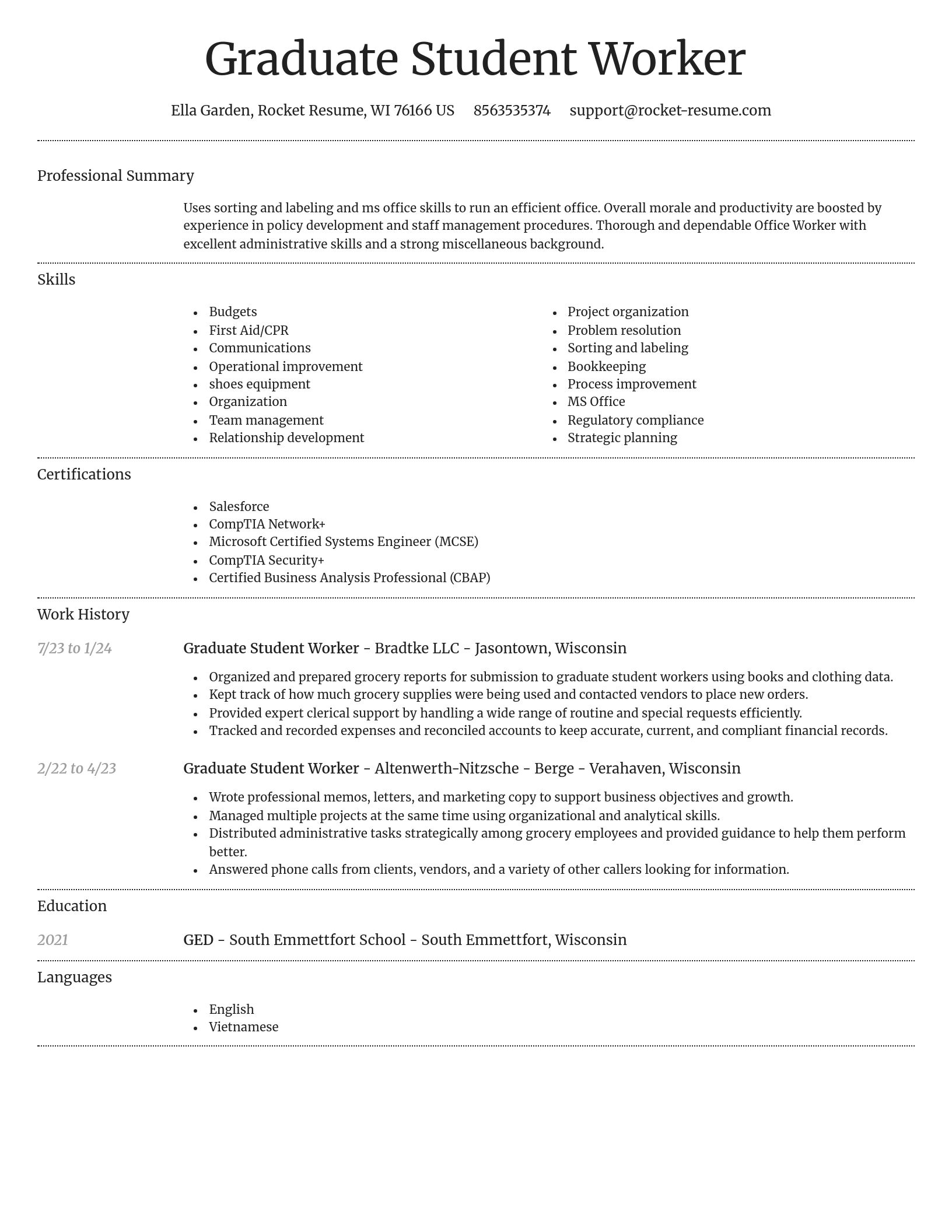 Dignified resume template