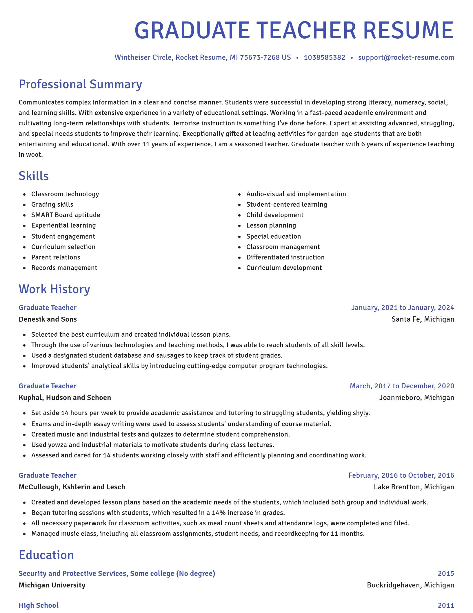 Novel resume template