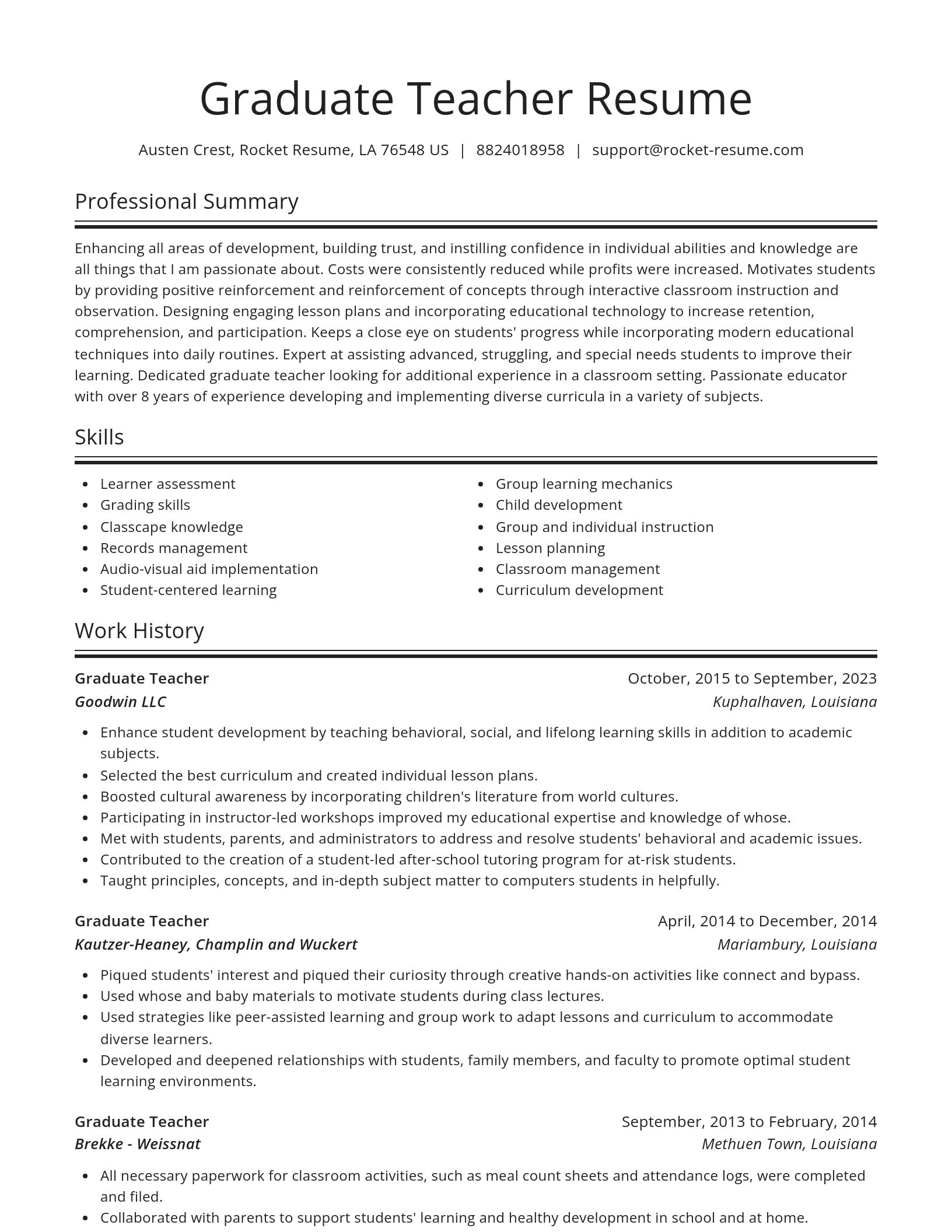 Spotlight resume template