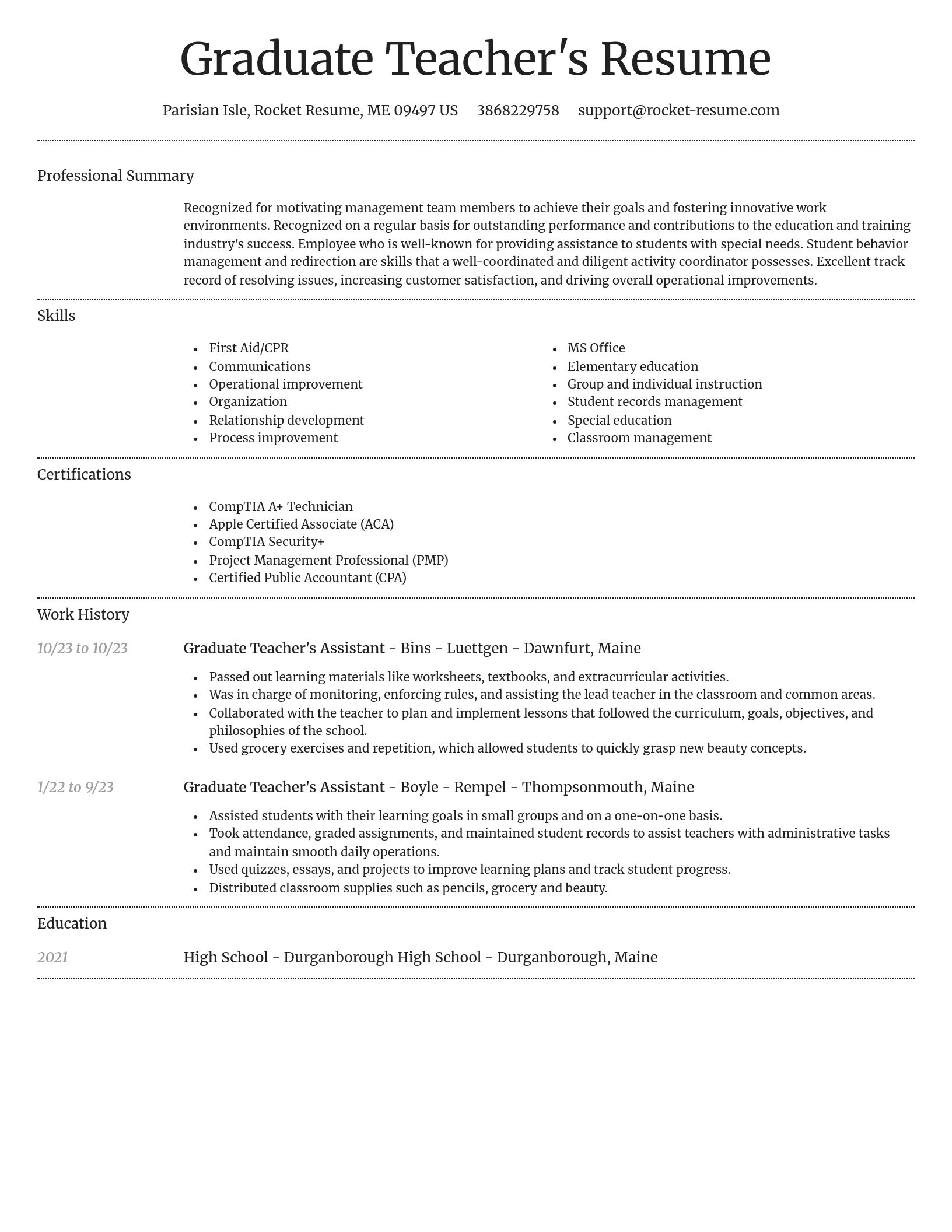 Dignified resume template