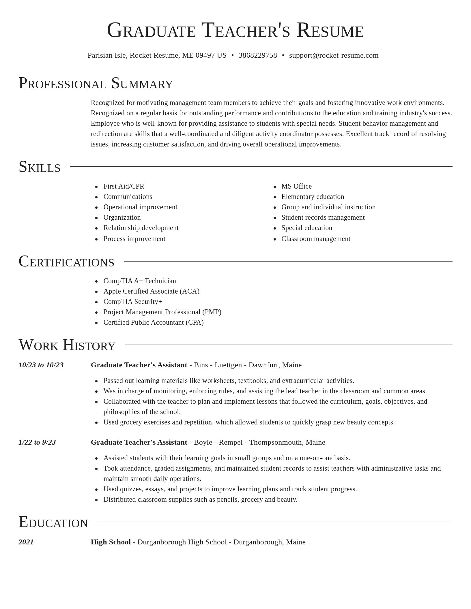 Director resume template