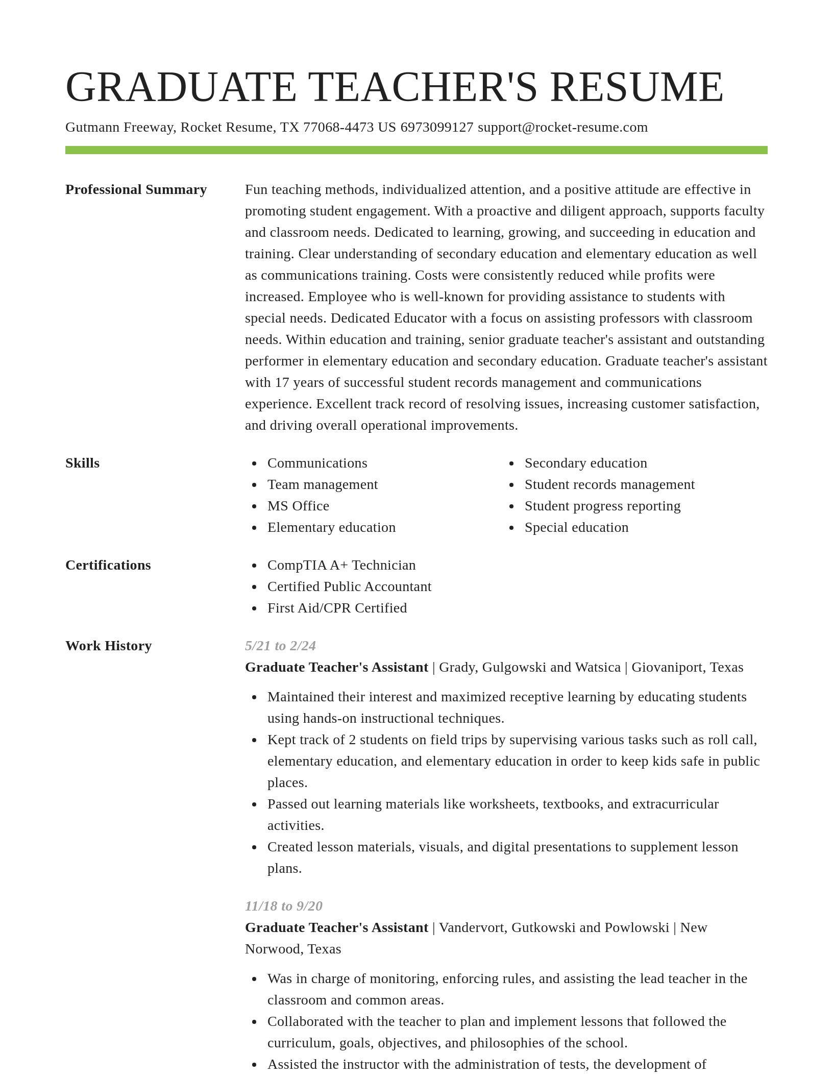Smart resume template