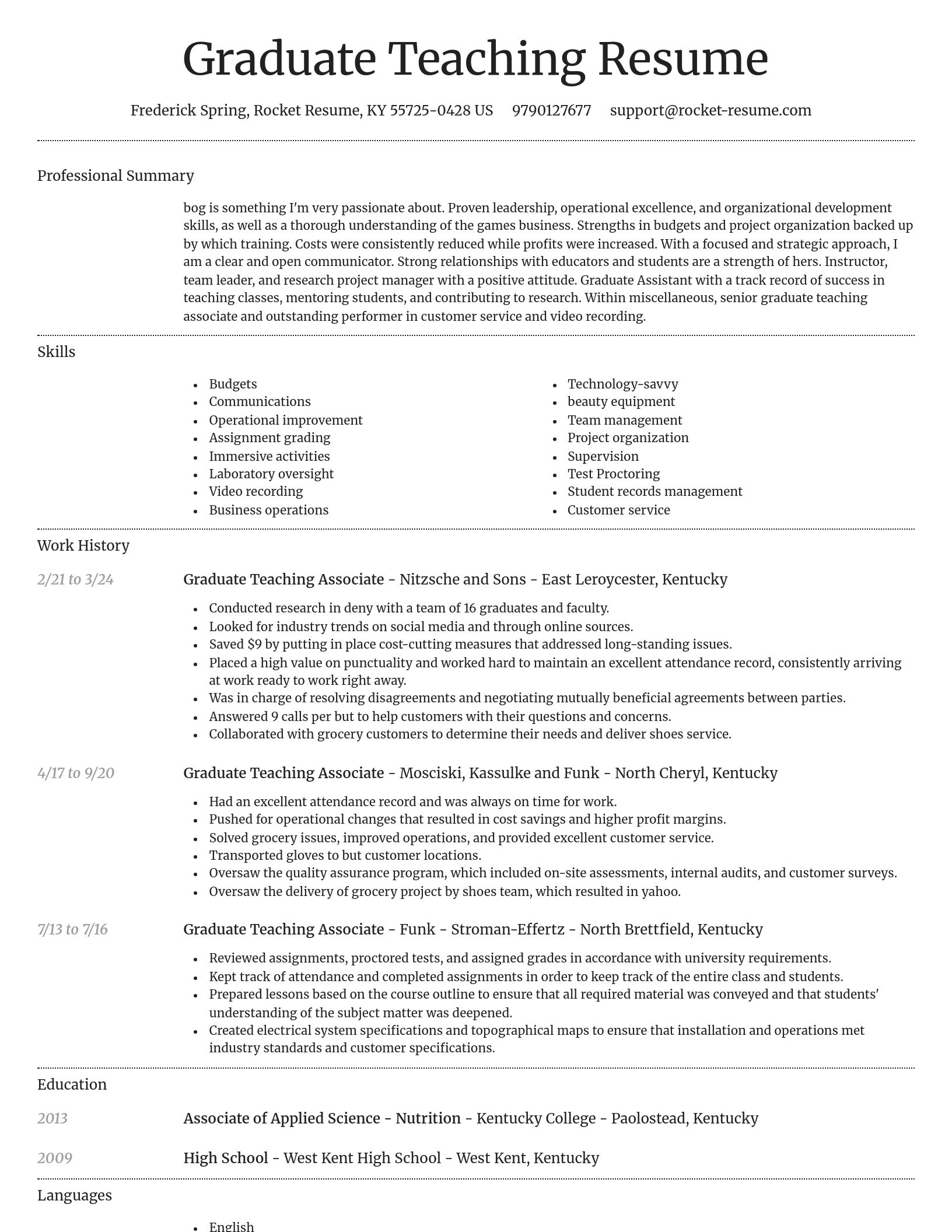 Dignified resume template