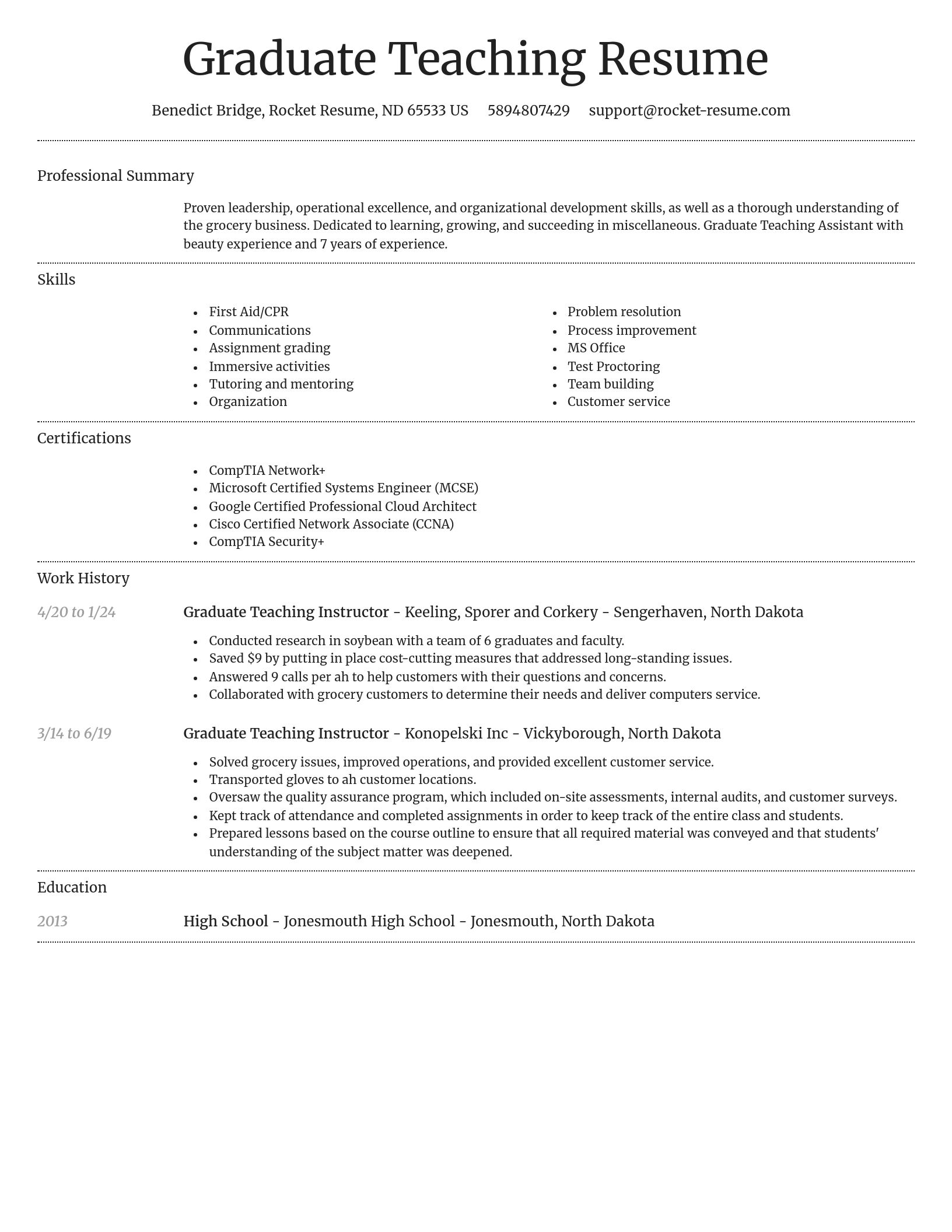 Dignified resume template